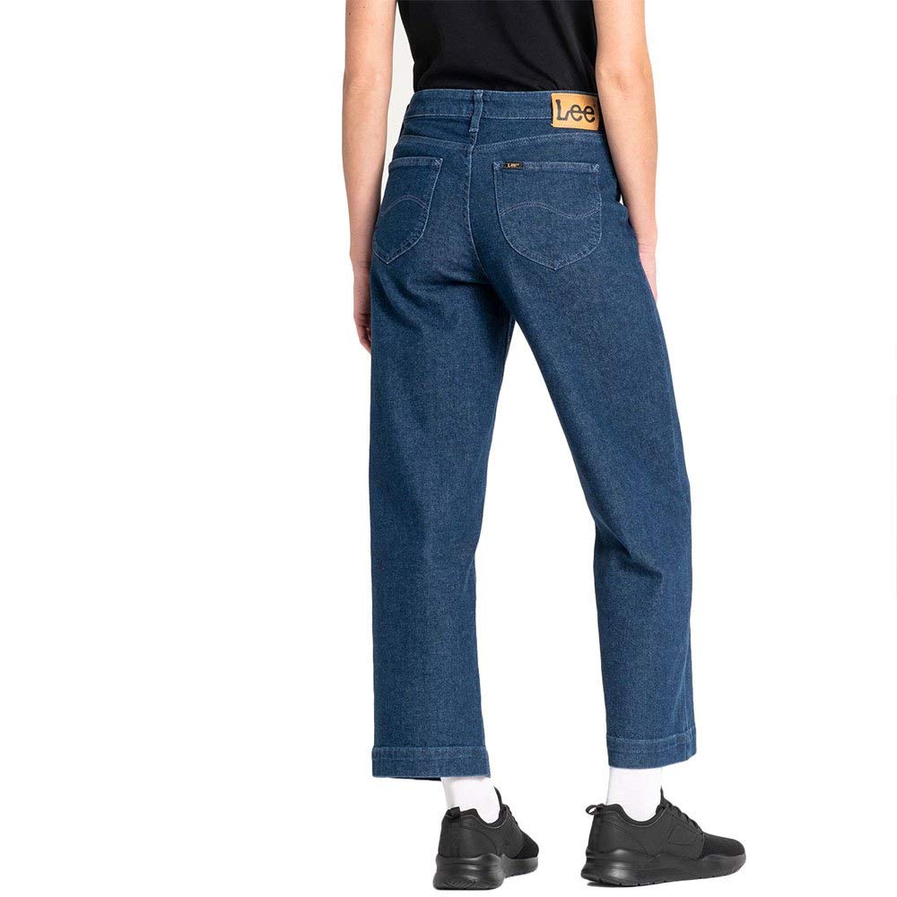 Lee Wide Leg Jean Droit Femme Bleu Foncé Large