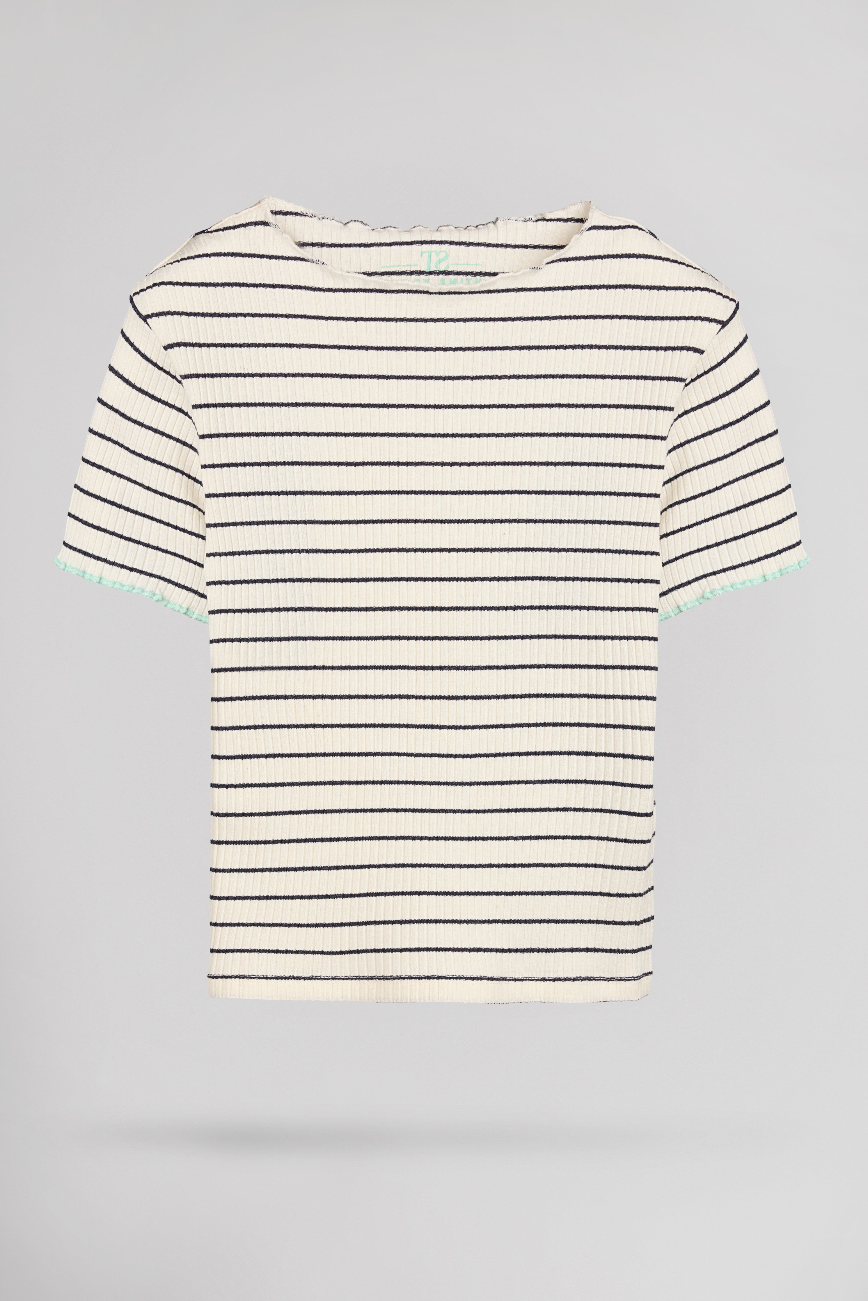 Teddy Smith T-Ray T-shirt fille bleu marine rayé côtelé