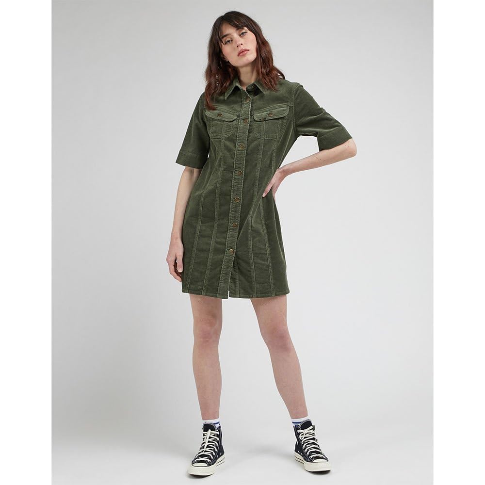 Lee Rider Shirt Dress robe L Olive Grove coupe chemise