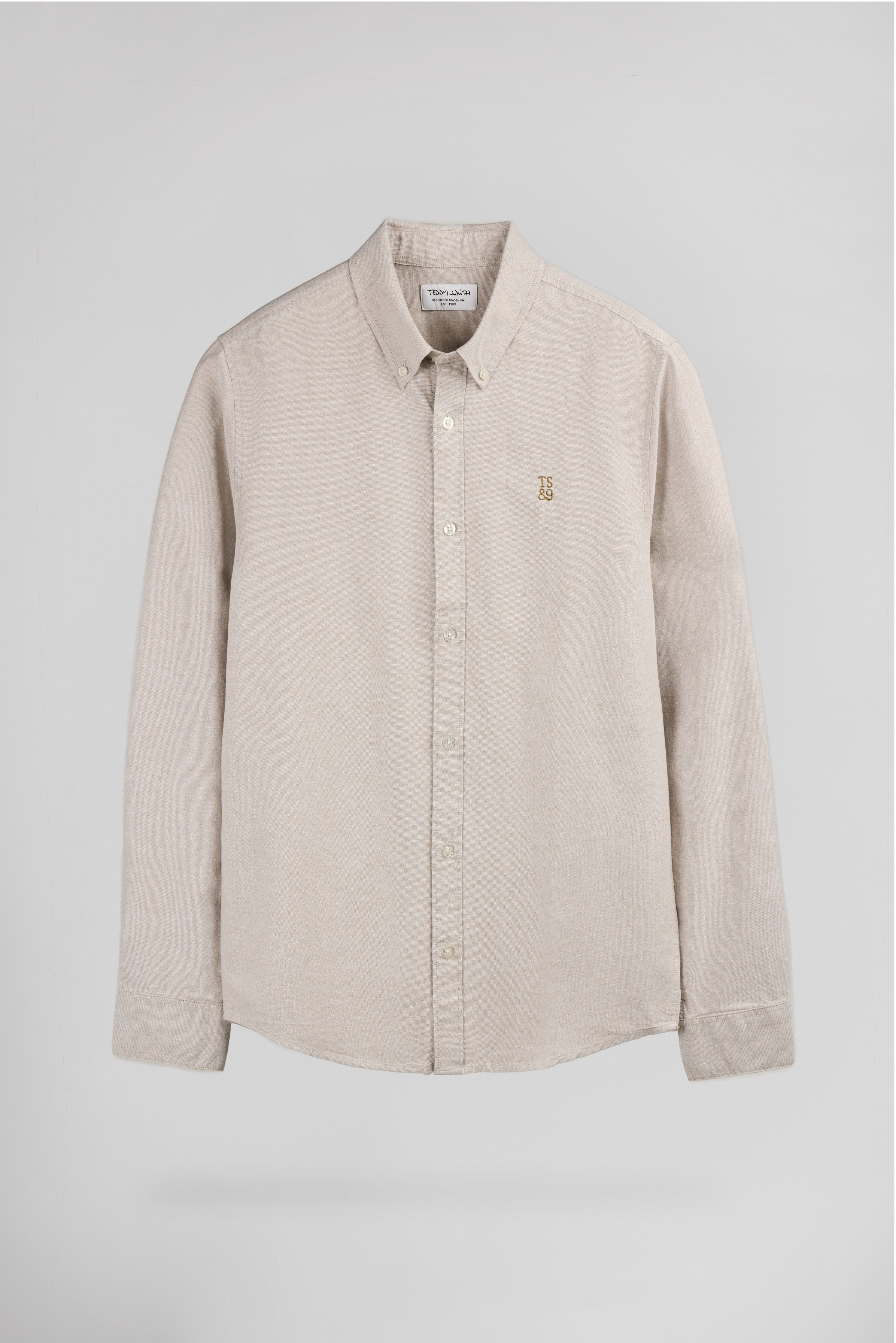 Teddy Smith C-Stan chemise oxford beige coton homme