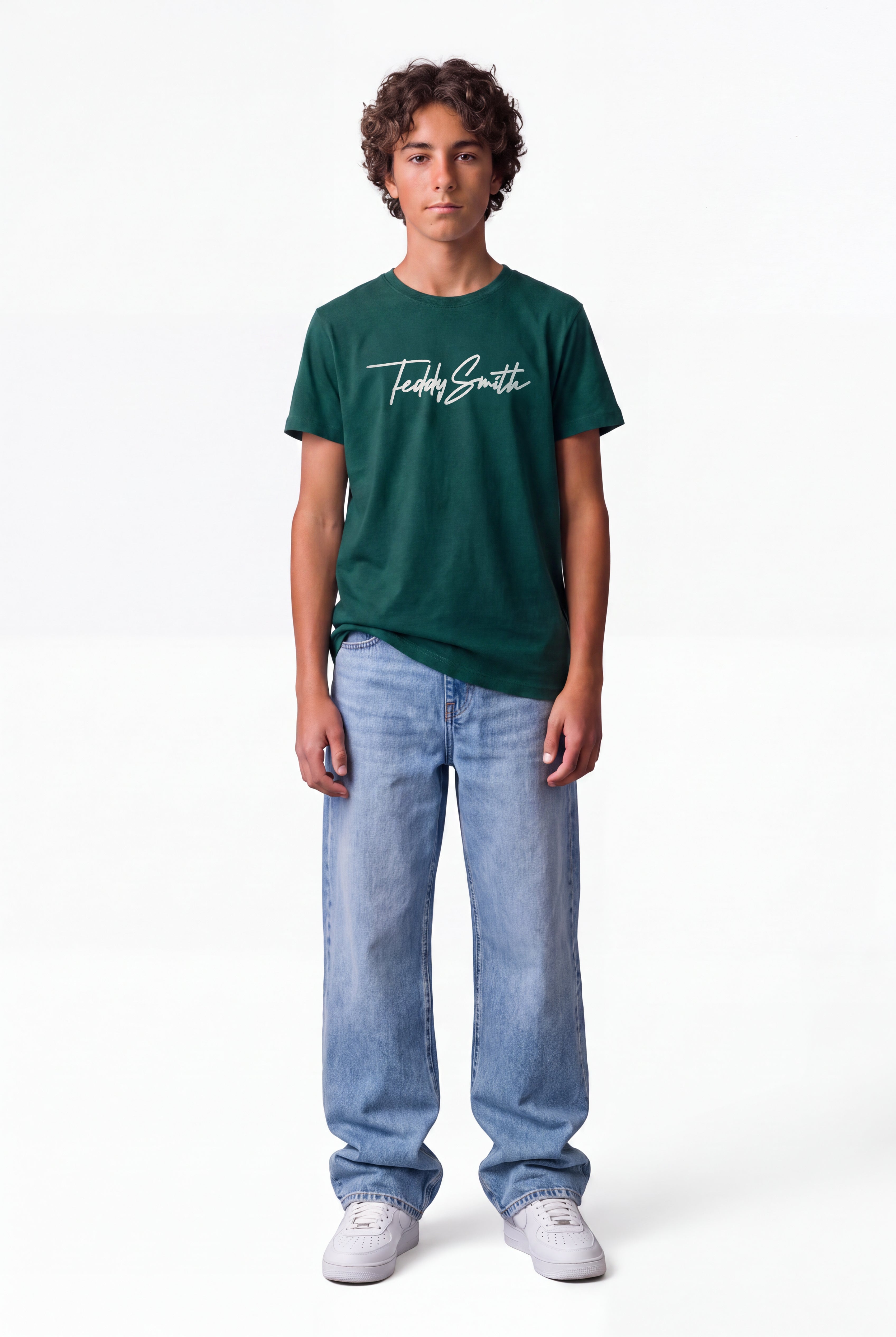 Teddy Smith T-Evan MC Jr t-shirt garçon vert pin coton