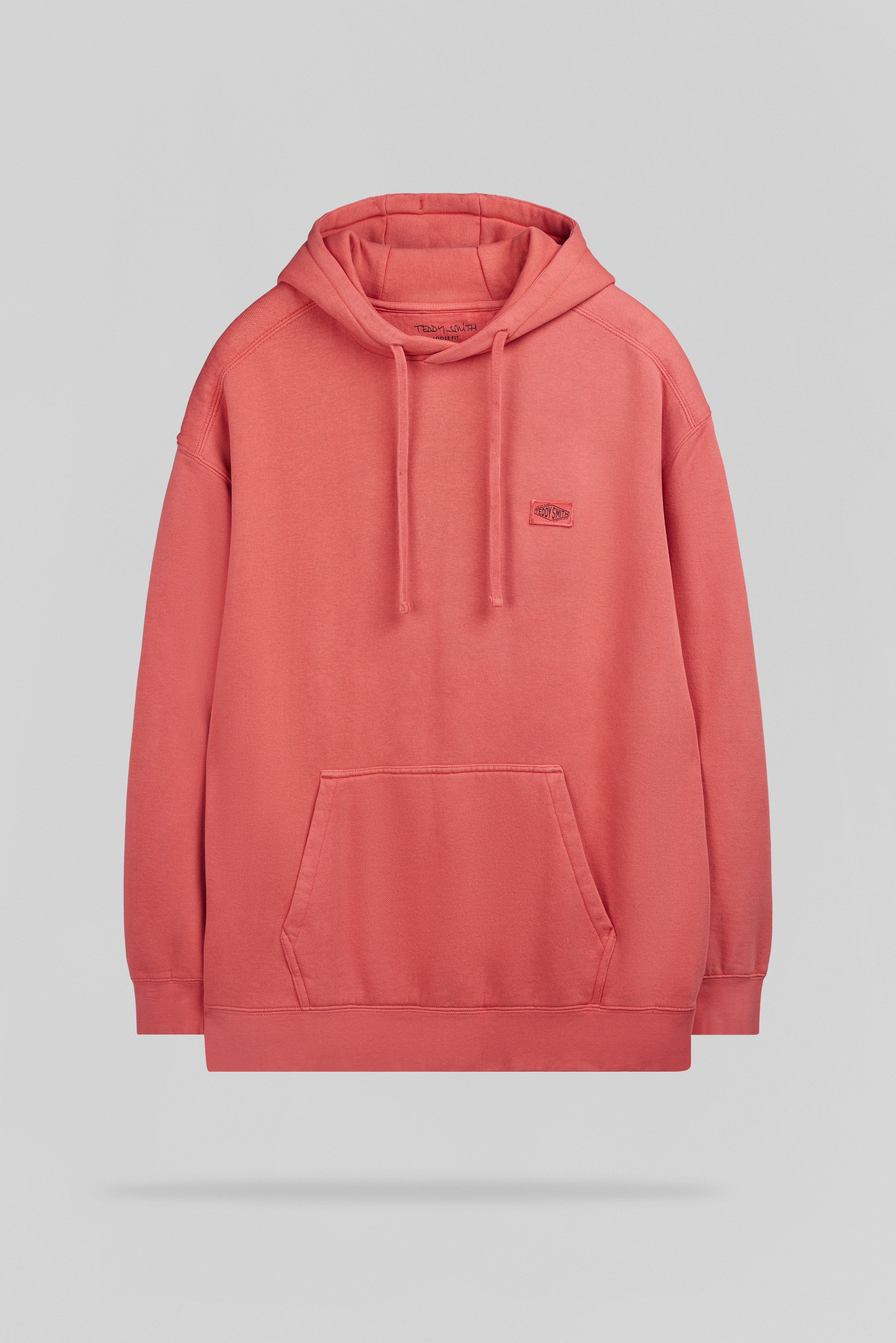 TEDDY SMITH S-NATEO HOODY hoodie homme rouge coquelicot loose