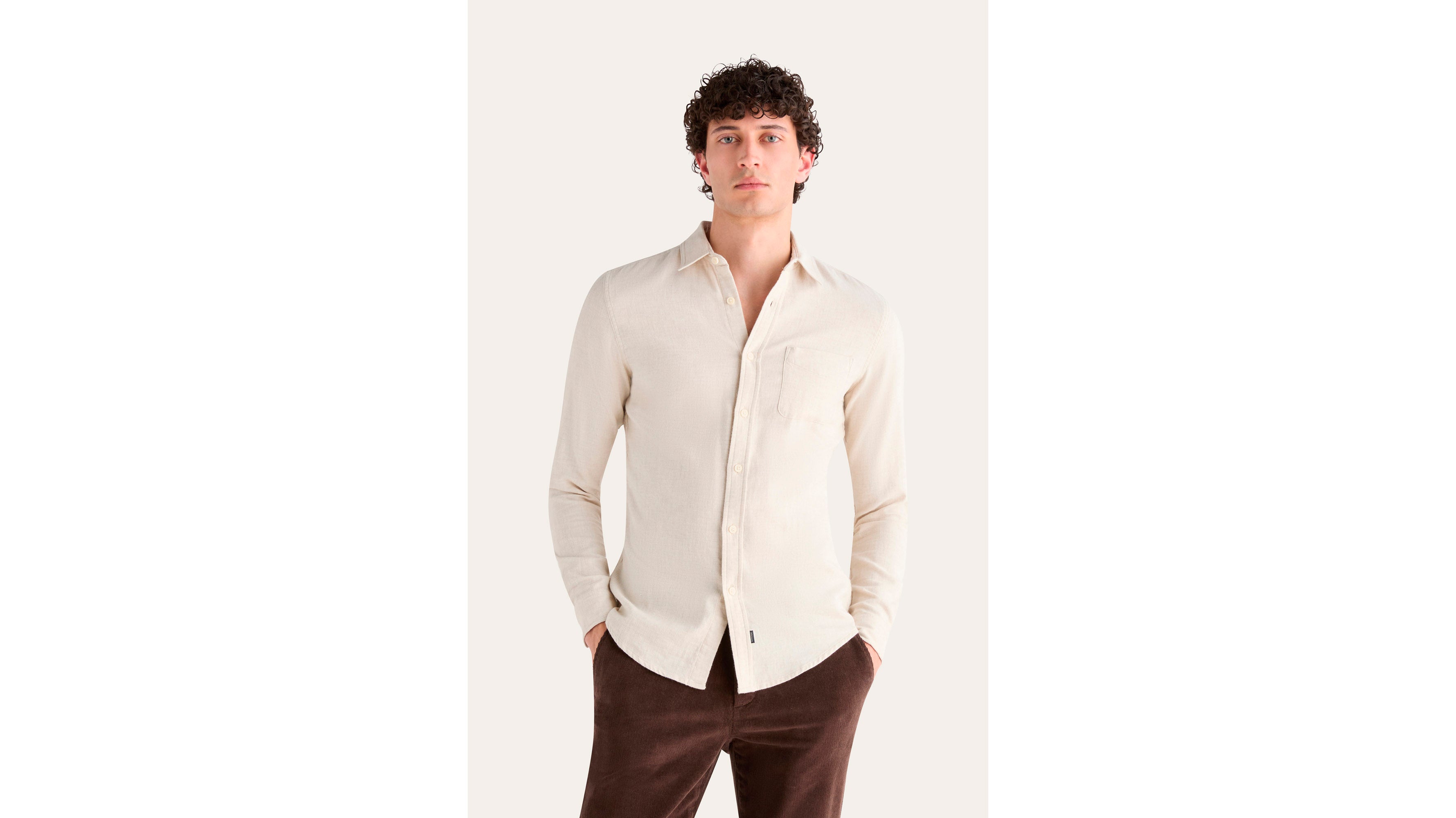 Dockers Icon chemise beige Slim boutonnée coton
