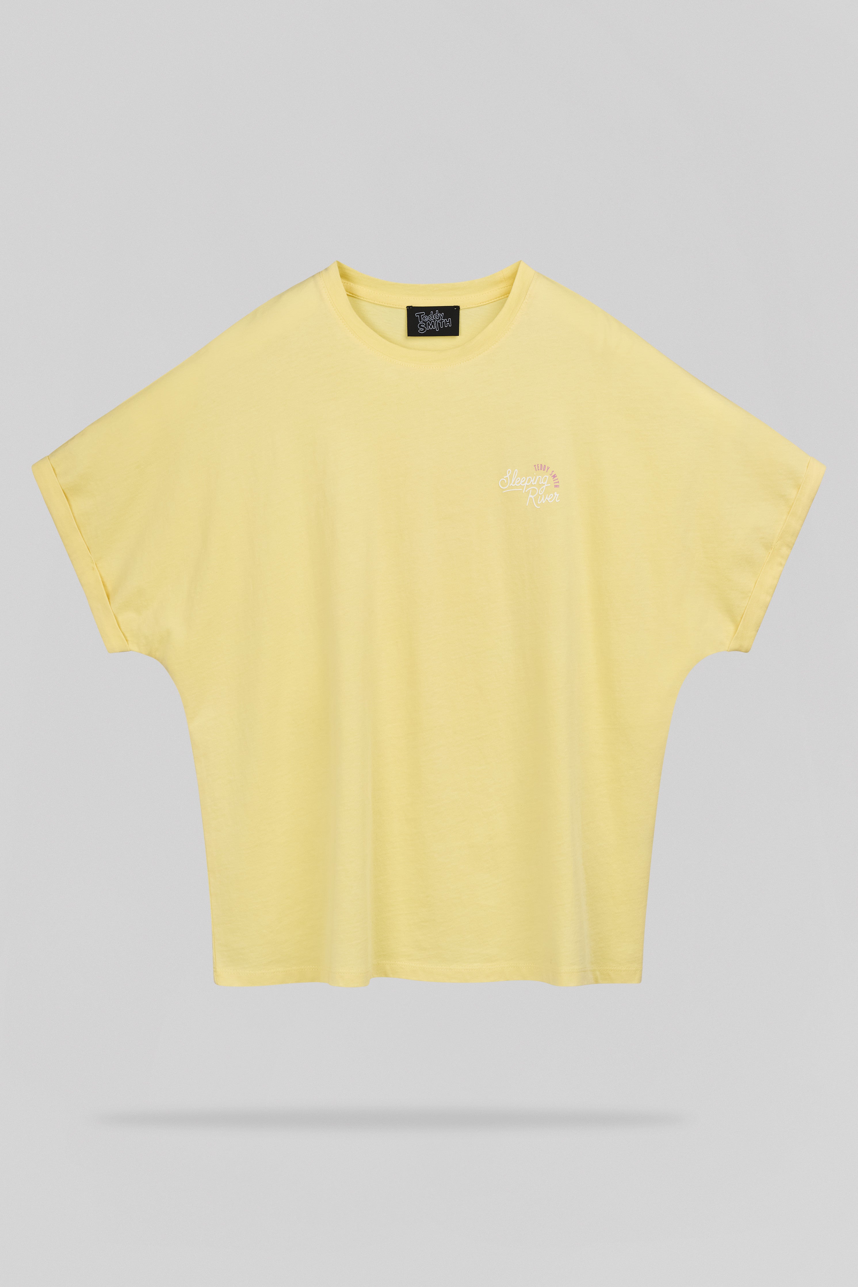 Teddy Smith T-Monty t-shirt femme jaune citron coton