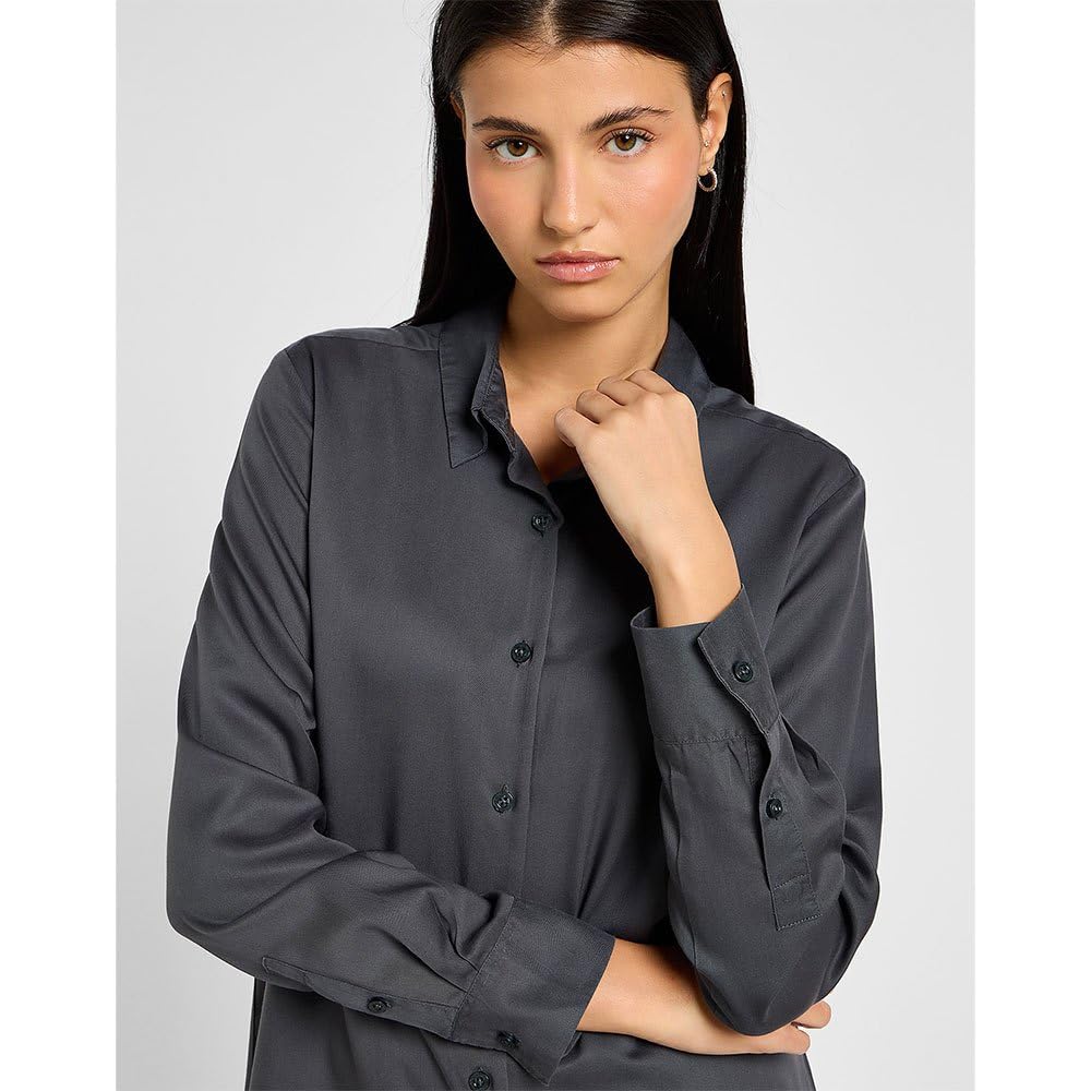 Lee Pocketless Shirt t-shirt femme S gris foncé coton