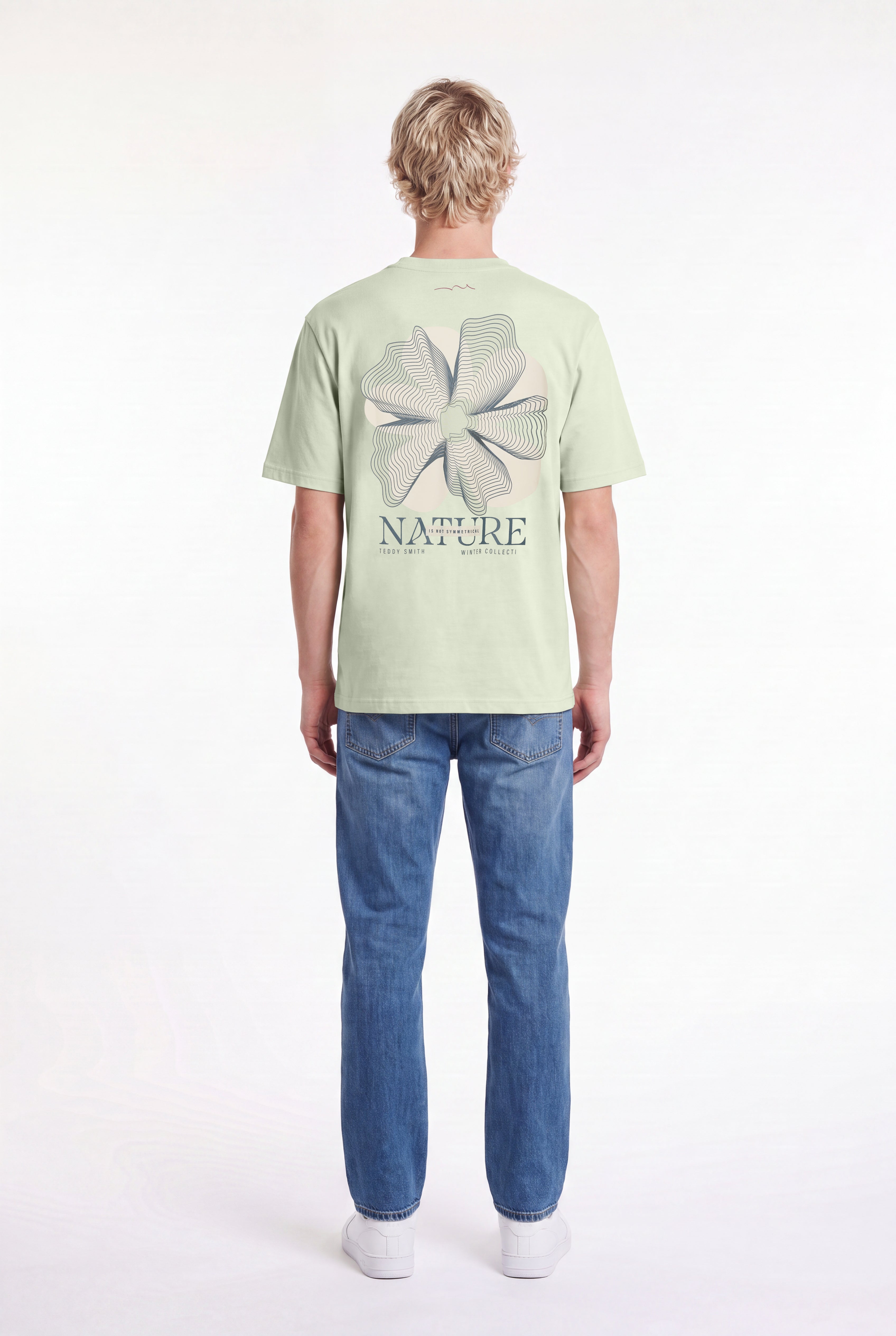 Teddy Smith T-Nature MC t-shirt vert nacre ample coton