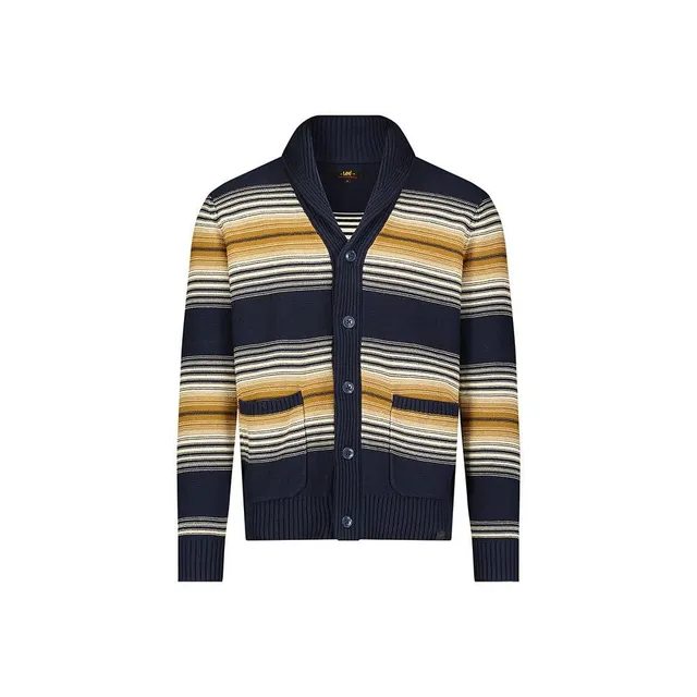 Lee Frontier Cardigan pull homme bleu marine M coupe regular