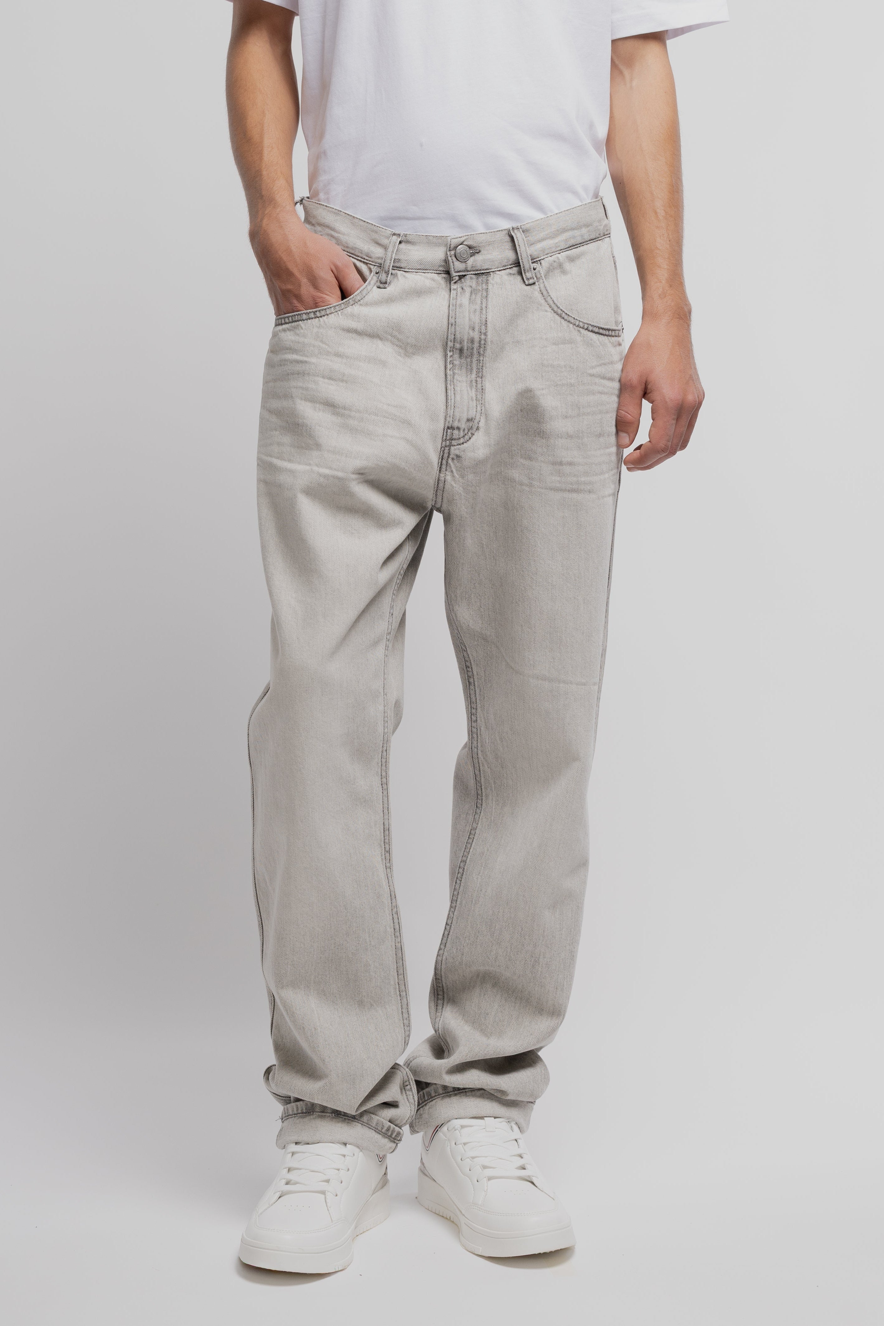 Teddy Smith Memphis Straight L32 jean relaxed gris clair