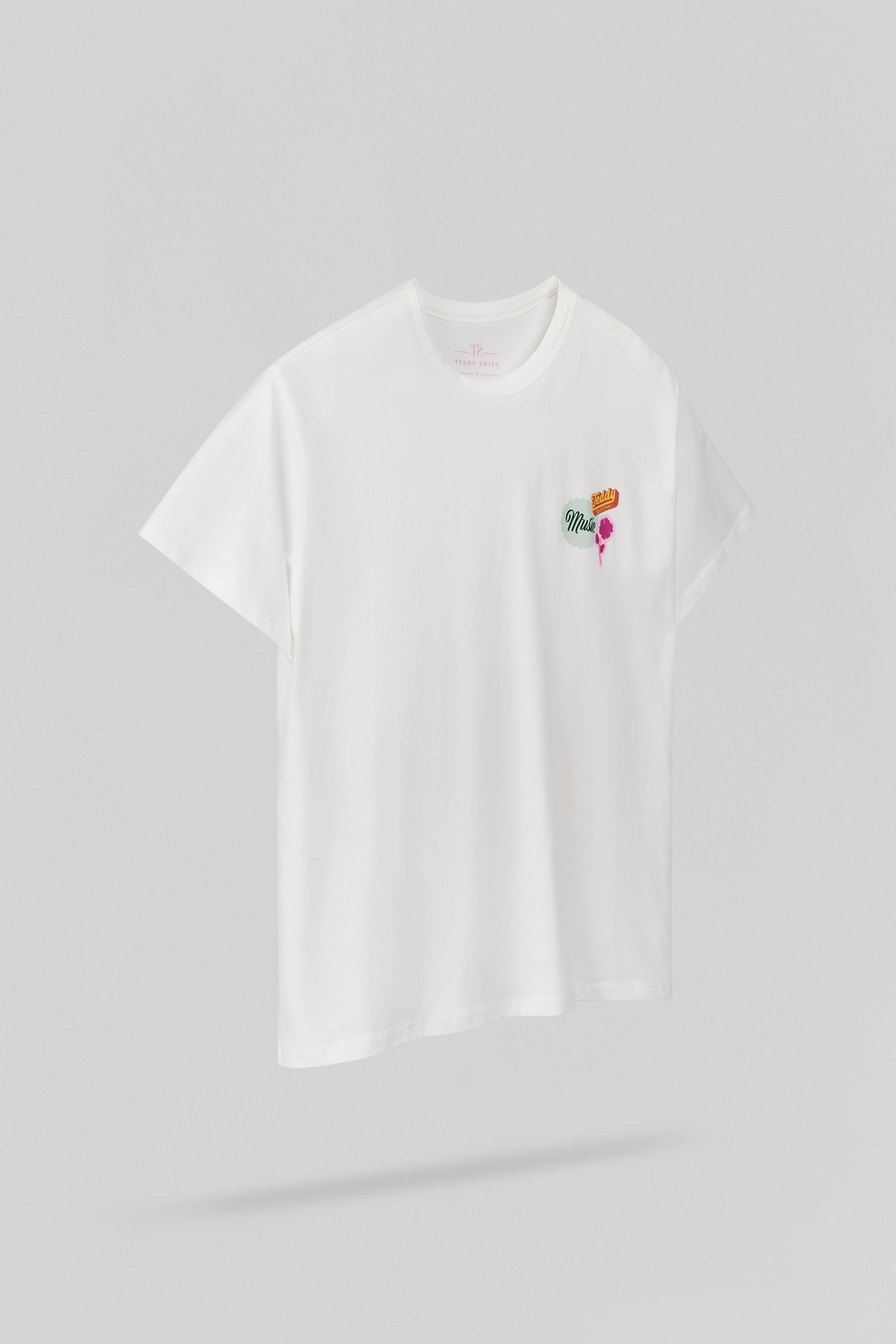 Teddy Smith T-Badge MC T-shirt Femme Blanc Oversize