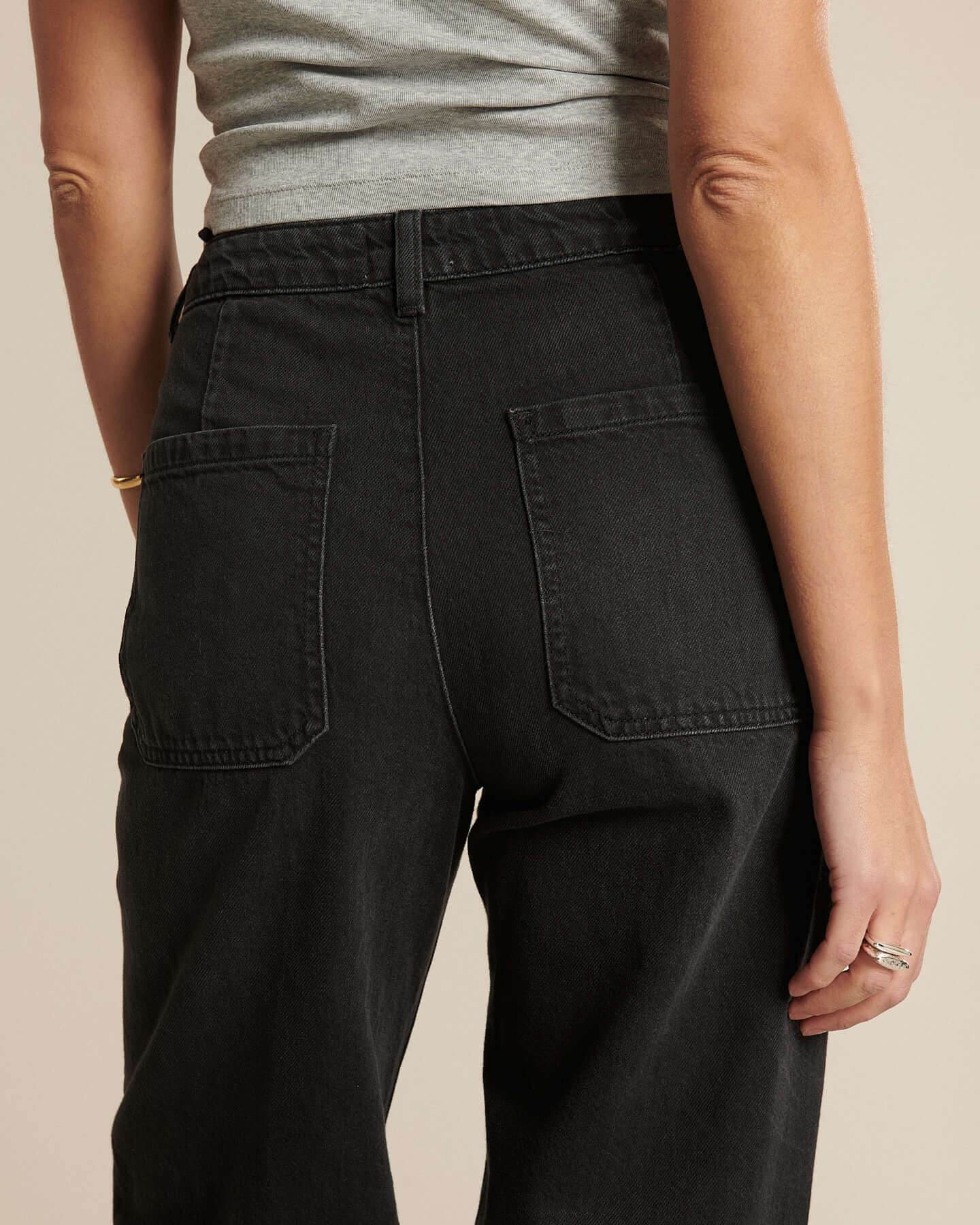 Labdip Swann BL 80 jean large taille haute gris foncé
