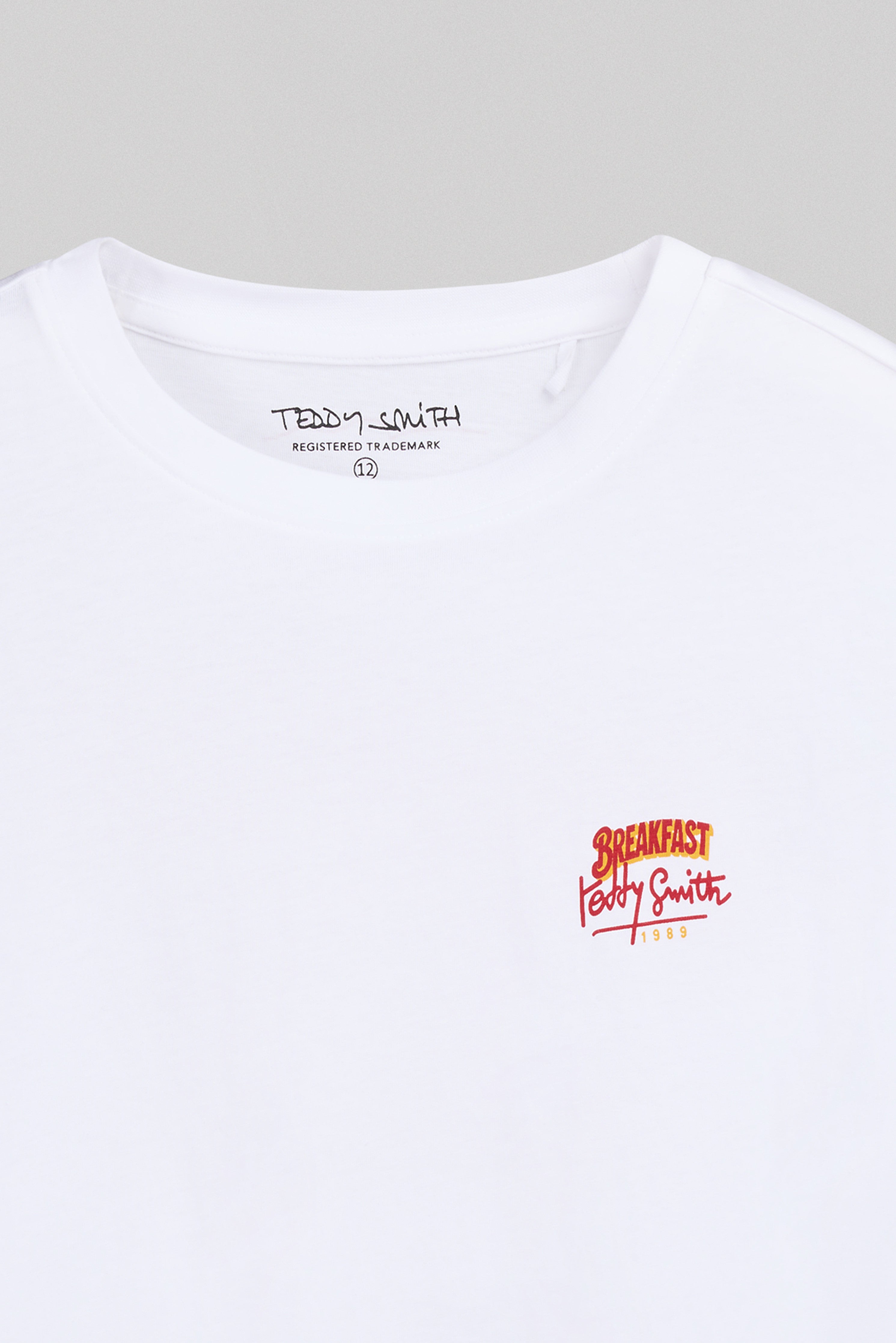Teddy Smith T-Breakfast t-shirt garçon blanc