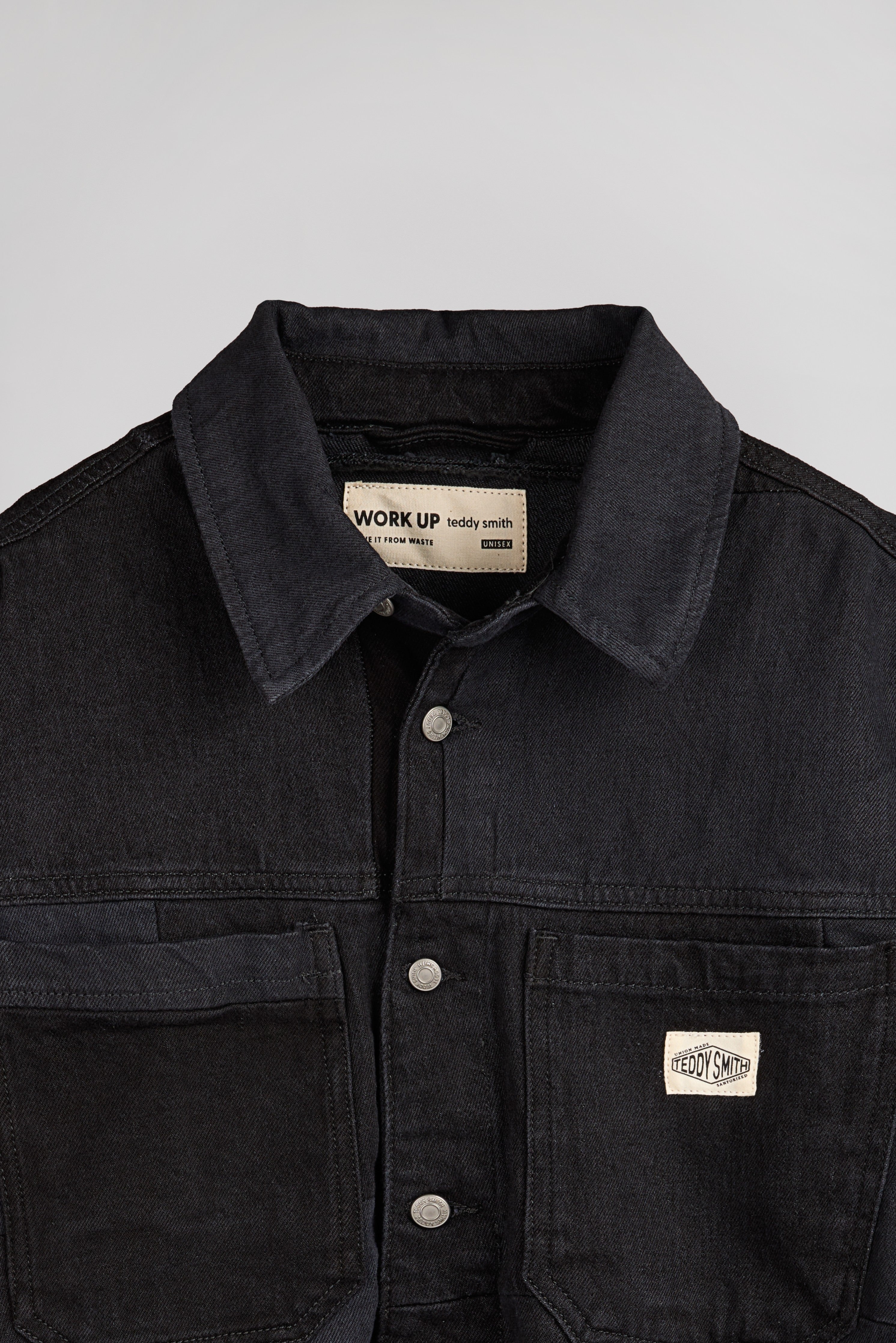 Teddy Smith C-Chicago chemise denim oversize noir gris coton