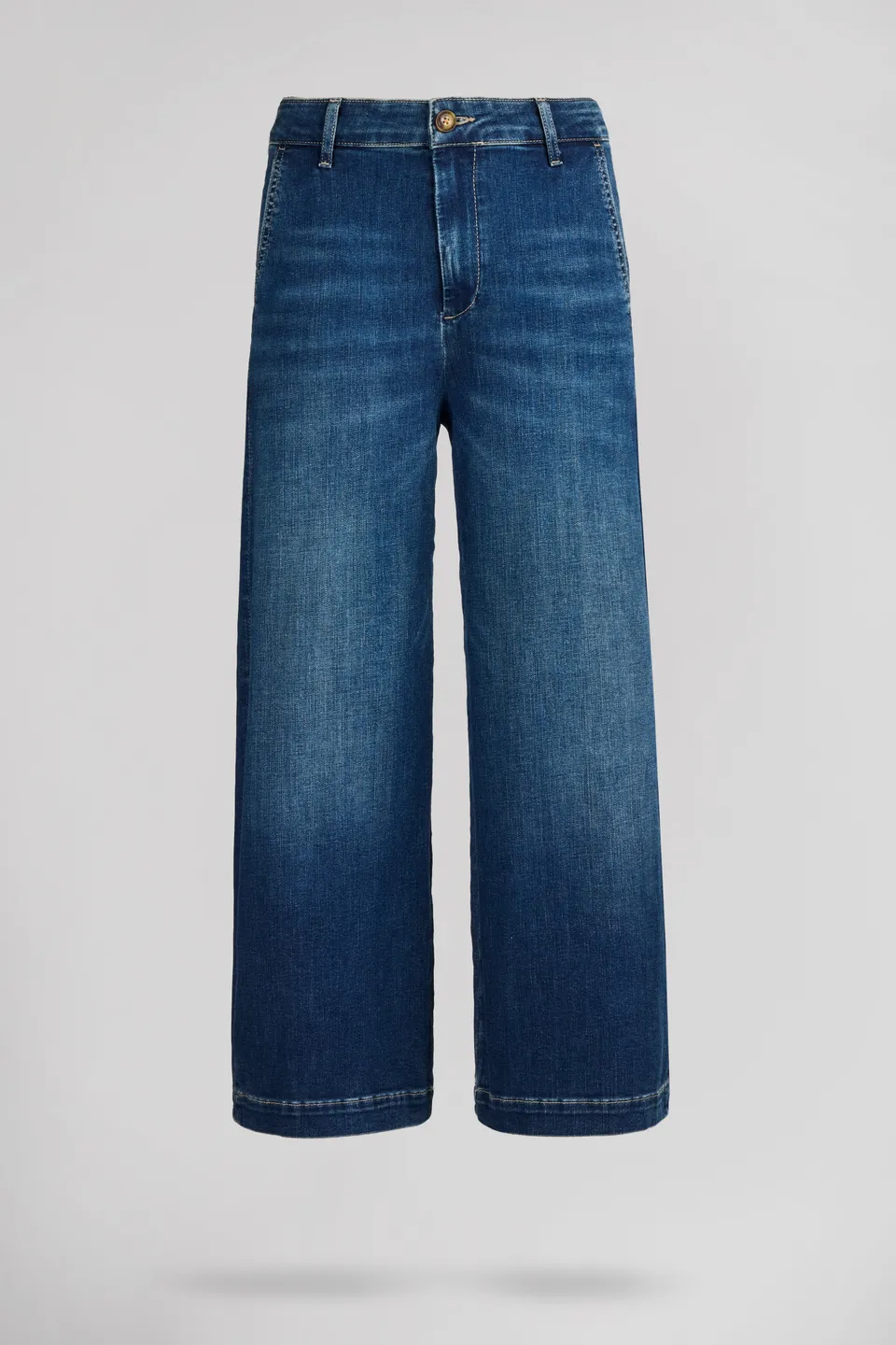 Teddy Smith P-Louisa jean large cropped femme bleu encre stretch