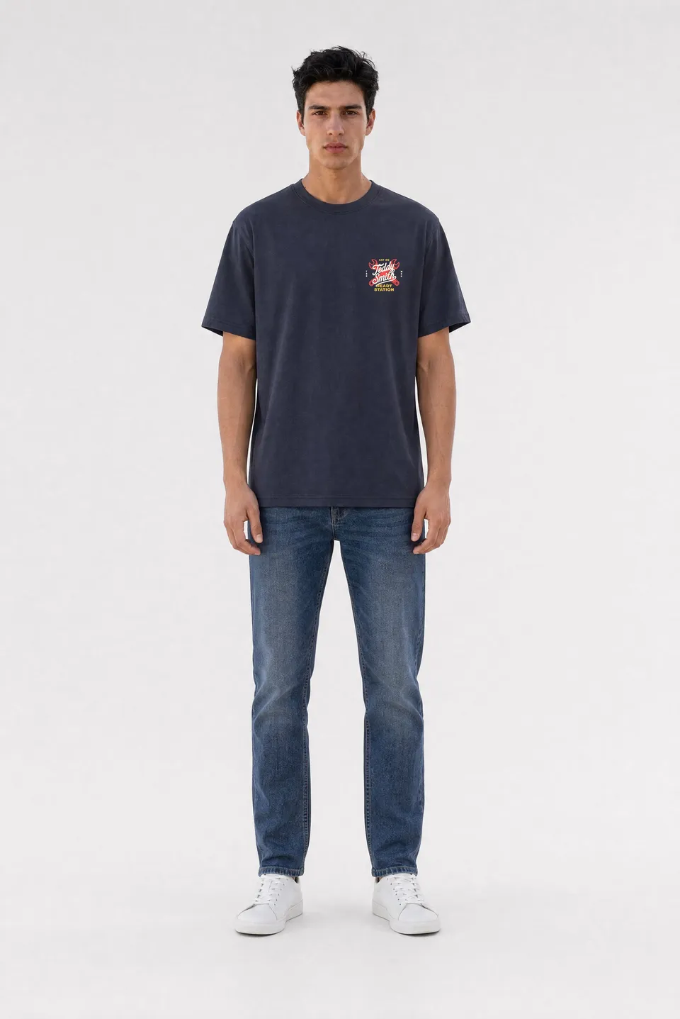 Teddy Smith T-Motorheat MC t-shirt loose bleu marine
