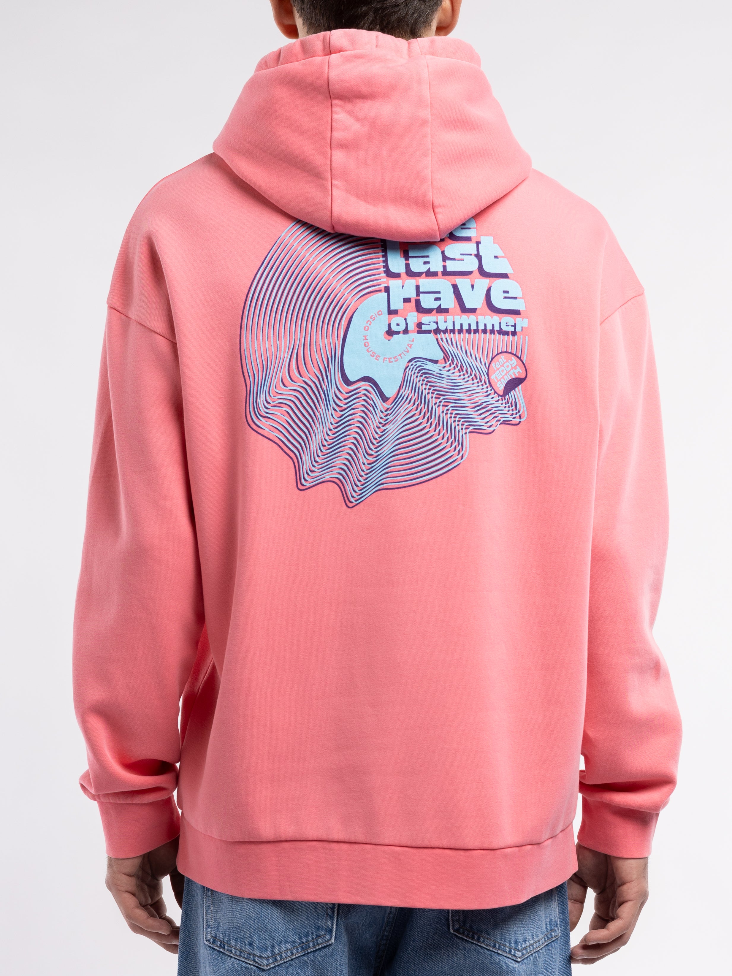 Teddy Smith S-Den Hoody sweat capuche rose vif molleton
