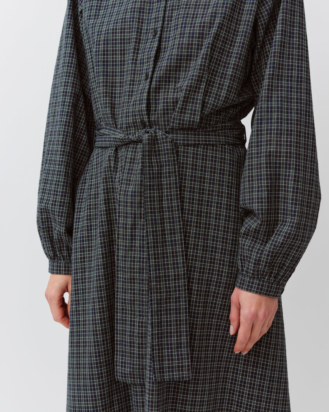 DIEGA RIORA robe vert bleu à carreaux