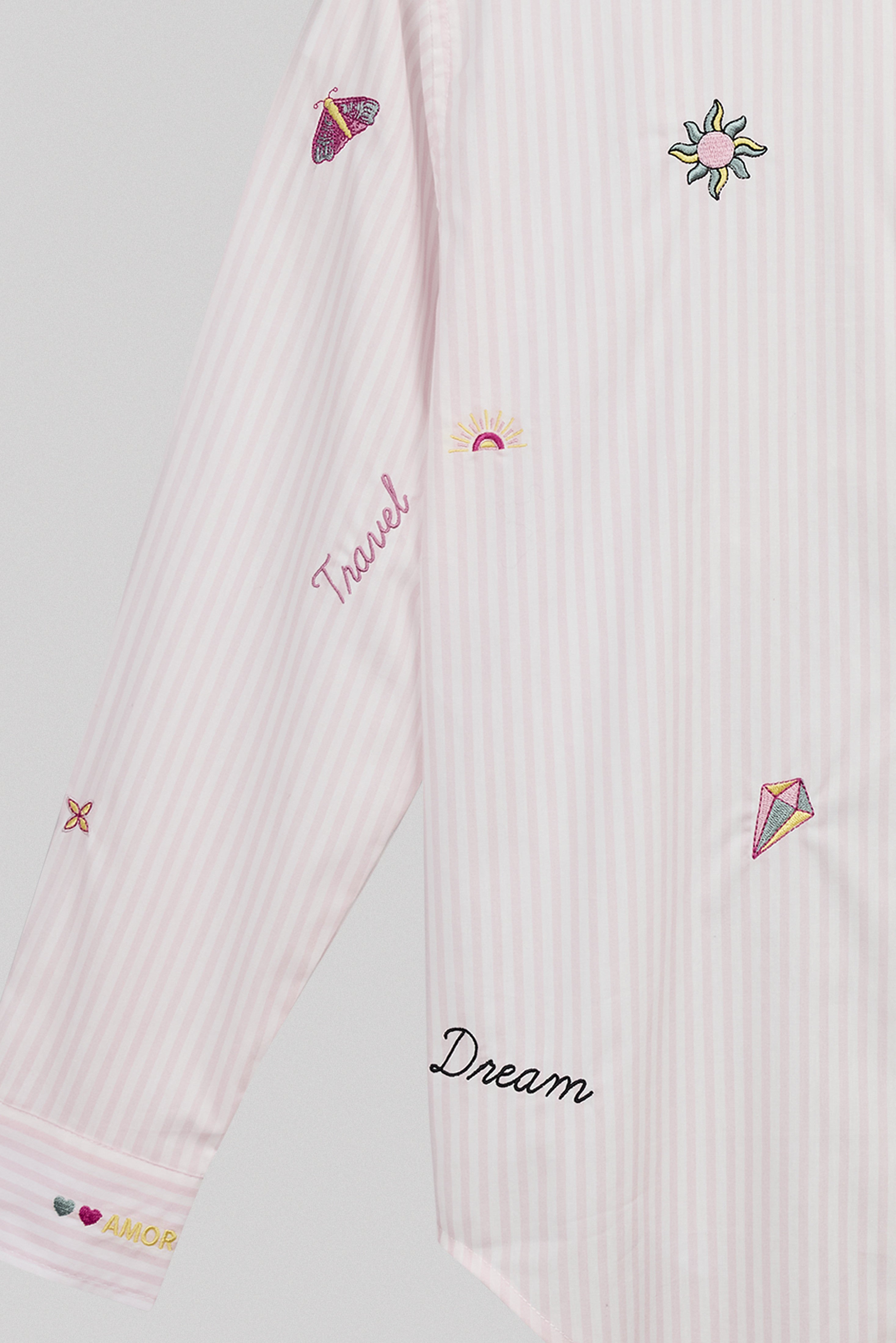 Teddy Smith C-Louisia ML chemise rose quartz rayures coton