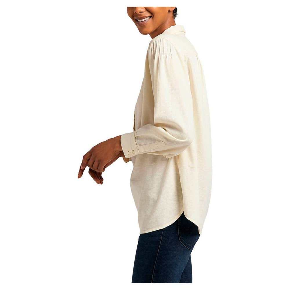 Lee Pintucked Relaxed Blouse Femme Écru Détendue