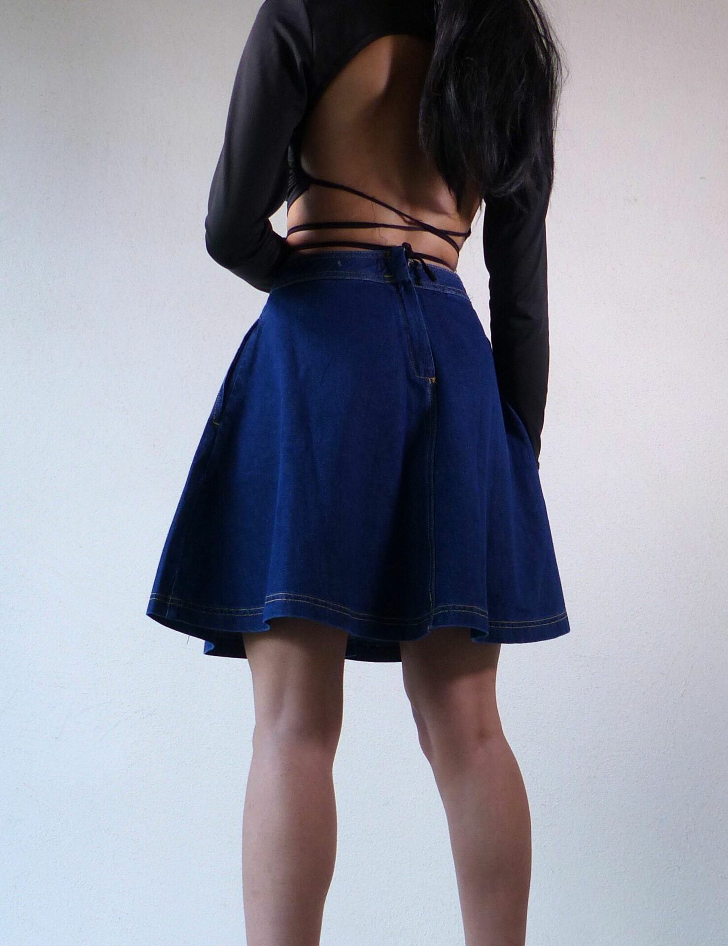 AA Spontané Sixtine jupe en jean bleu taille haute