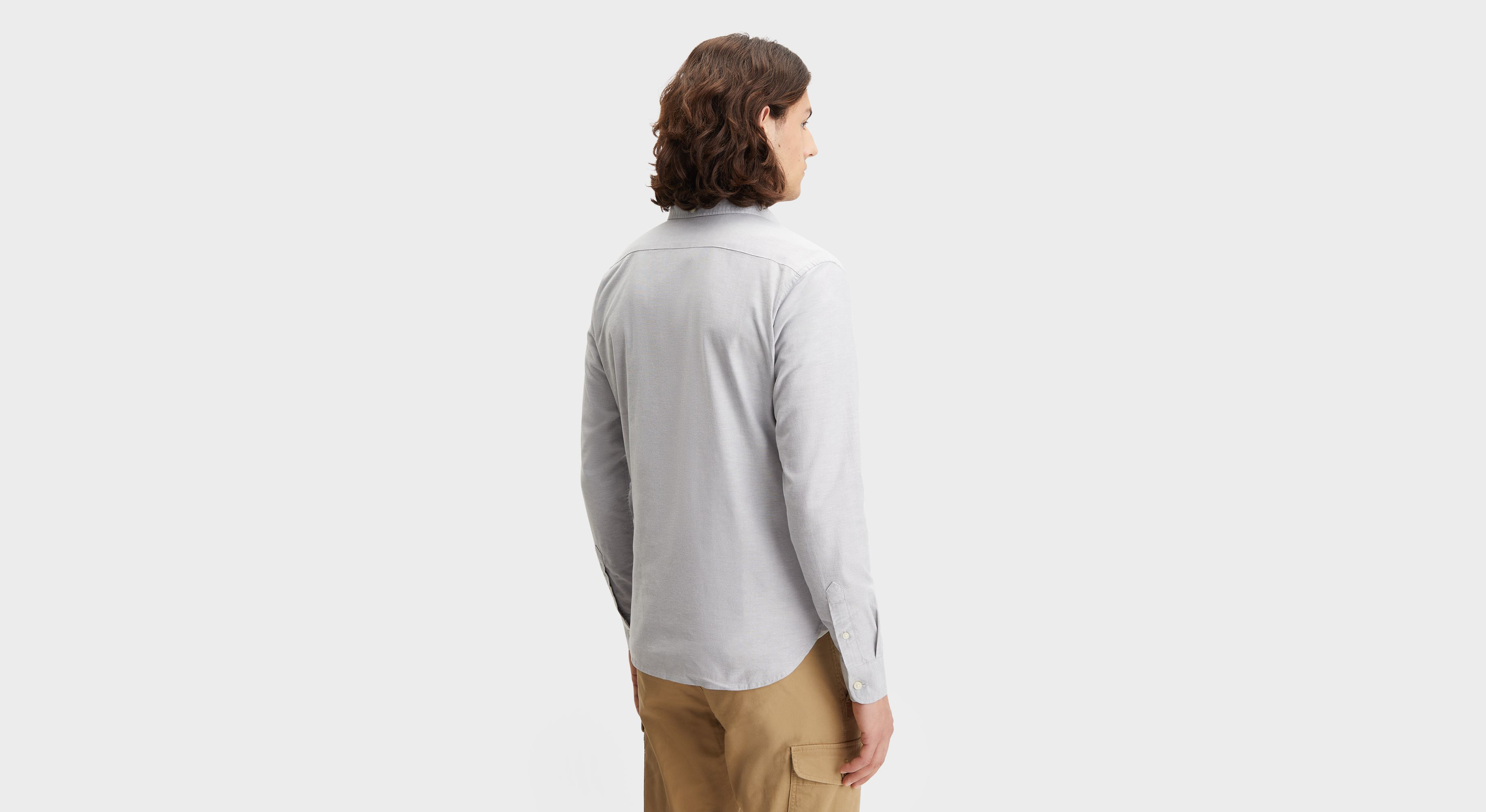 Dockers Oxford 2 Button Collar chemise homme slim gris