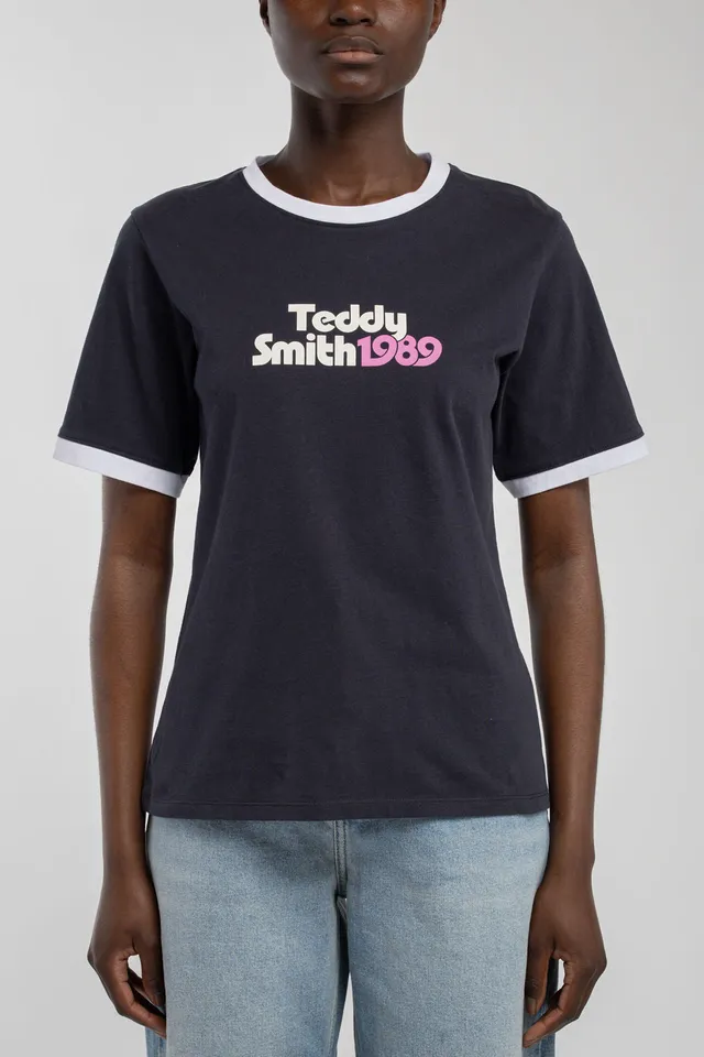 Teddy Smith T-Vintage MC t-shirt femme bleu marine droit