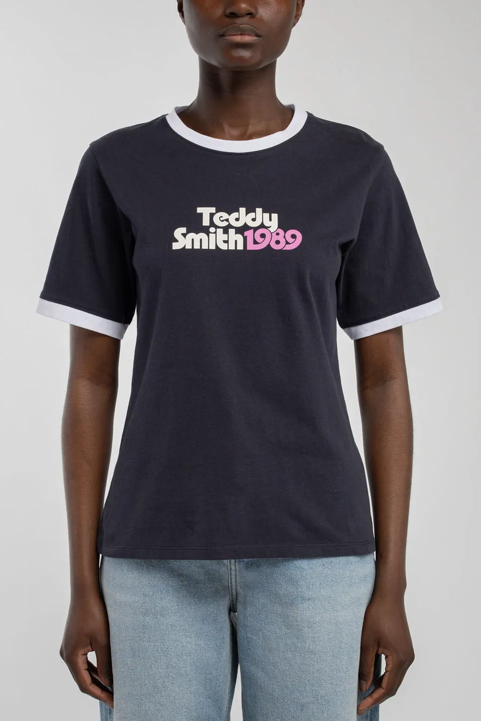 Teddy Smith T-Vintage MC t-shirt femme bleu marine droit