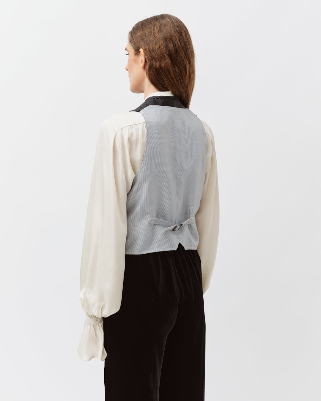 Diega Gamo gilet cuir noir finitions tressées