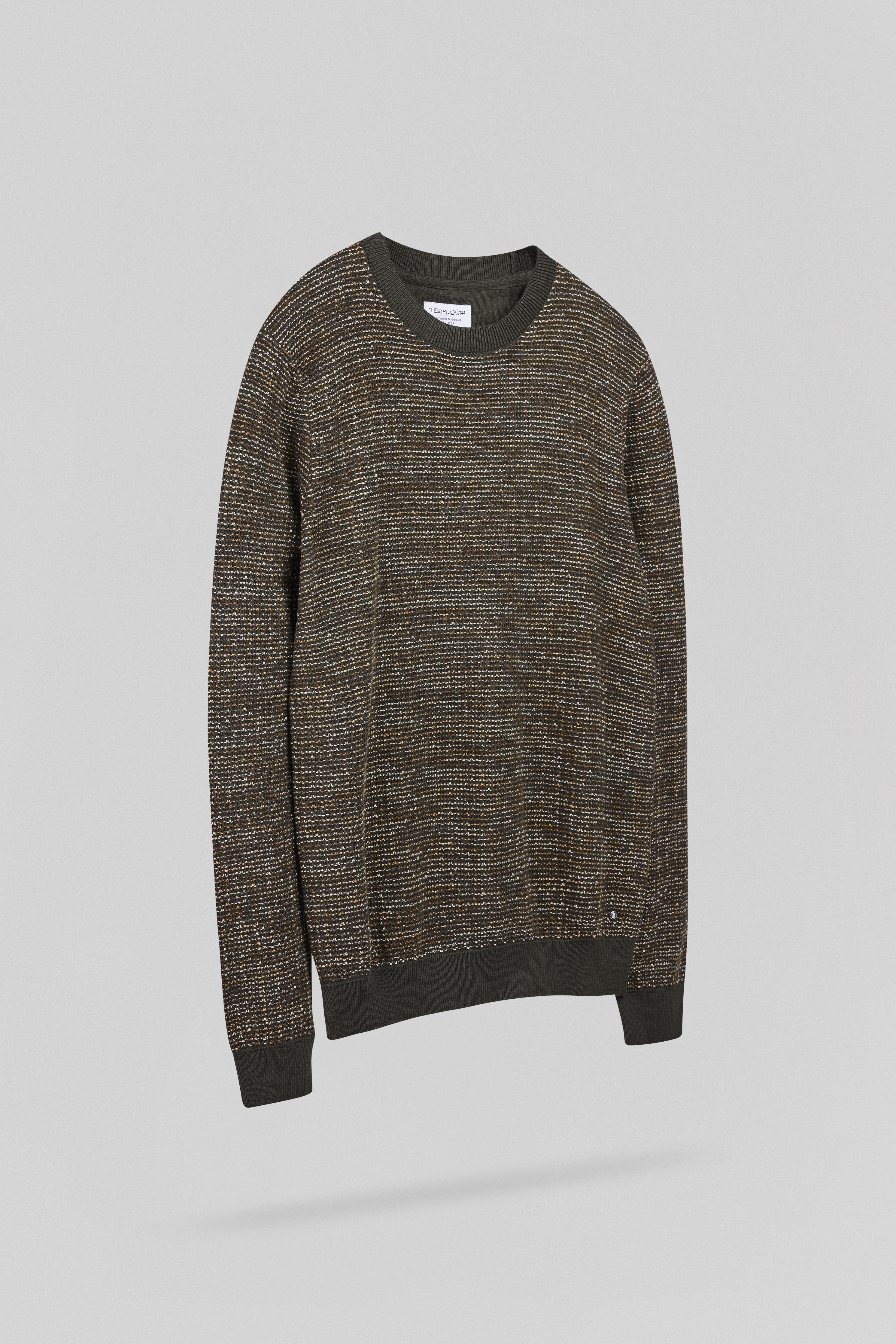 Teddy Smith P-Milan 2 pull kaki col rond homme