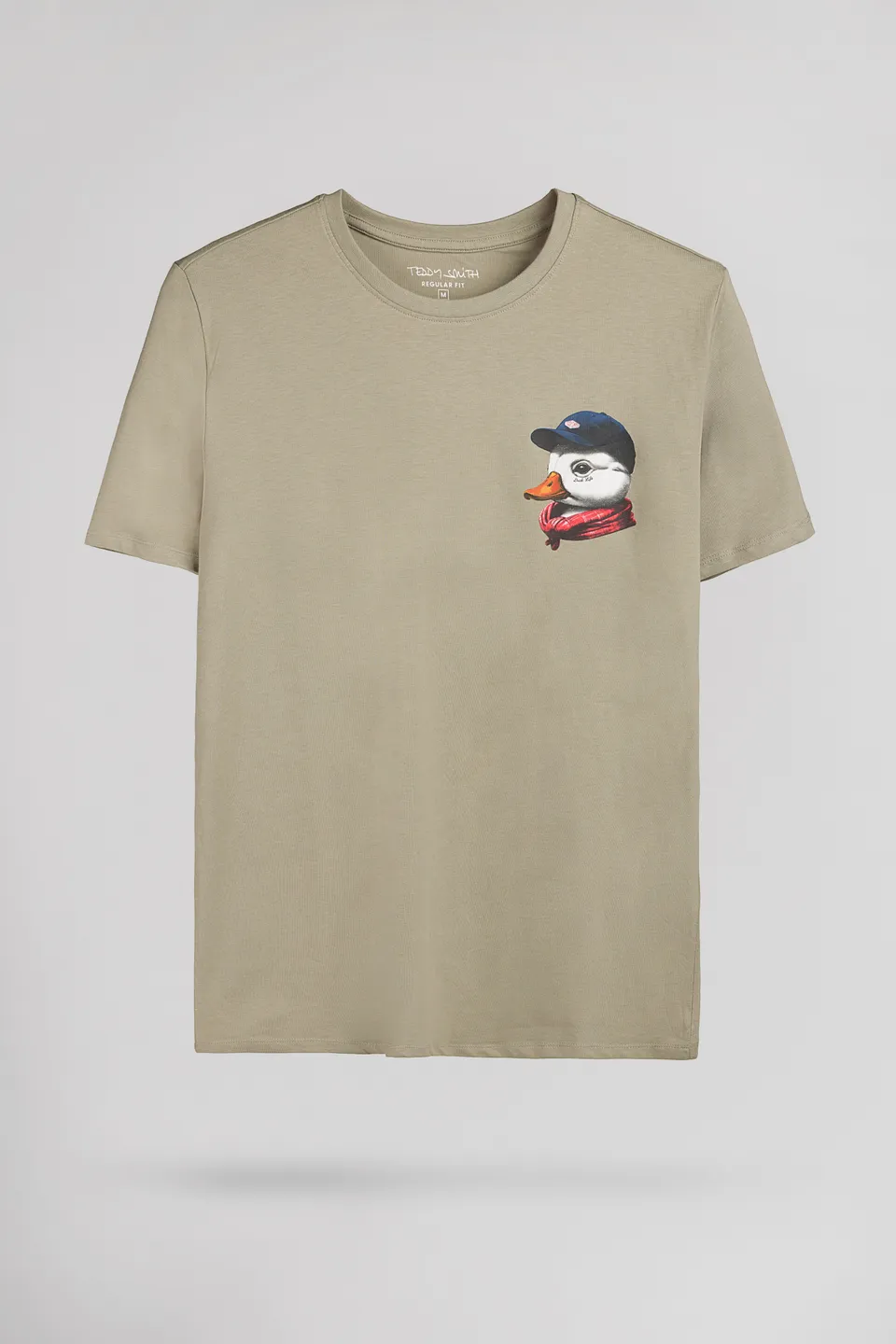 Teddy Smith T-Duck t-shirt bleach kaki homme col rond