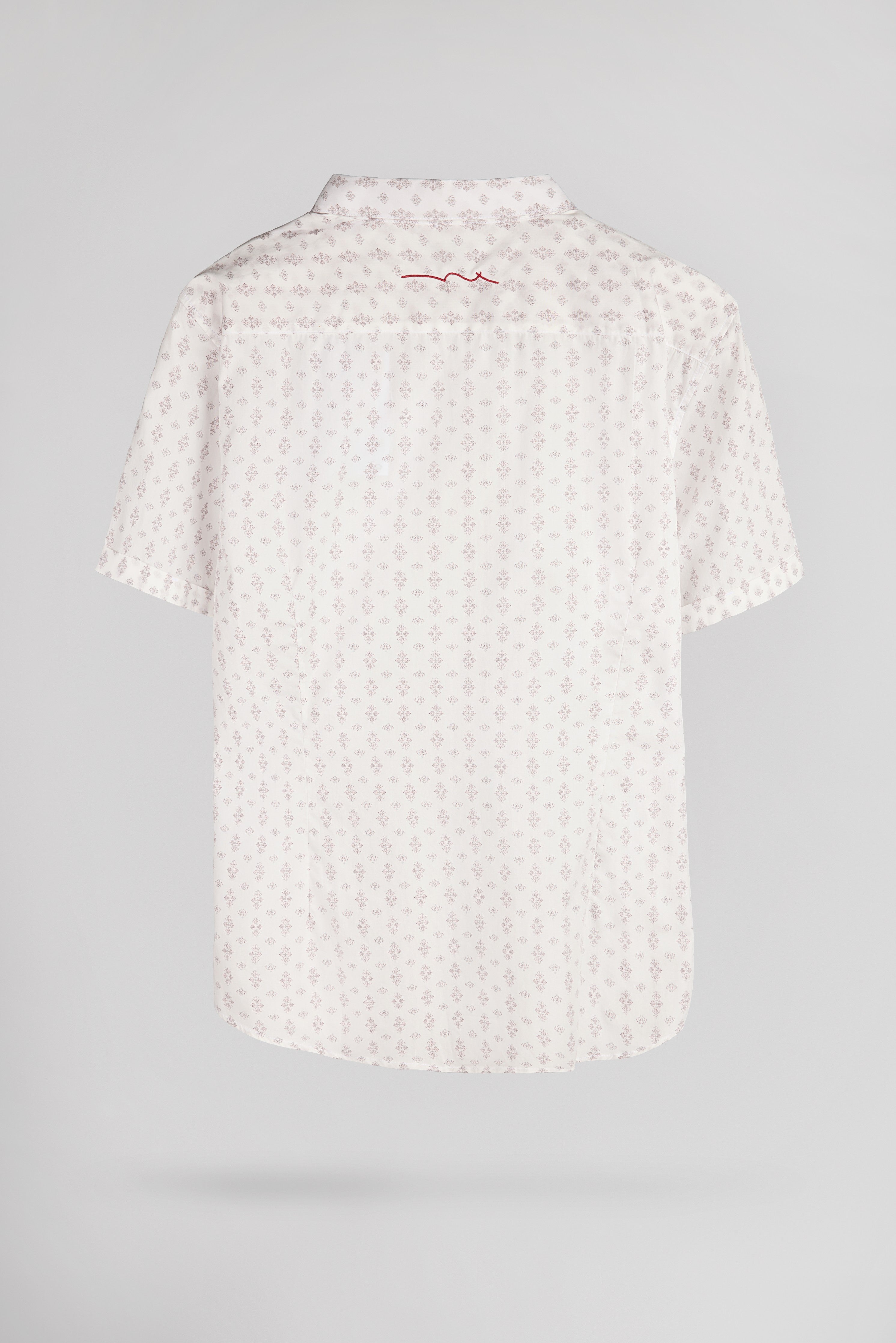 Teddy Smith Cut 2 MC chemise slim blanc cassé coton