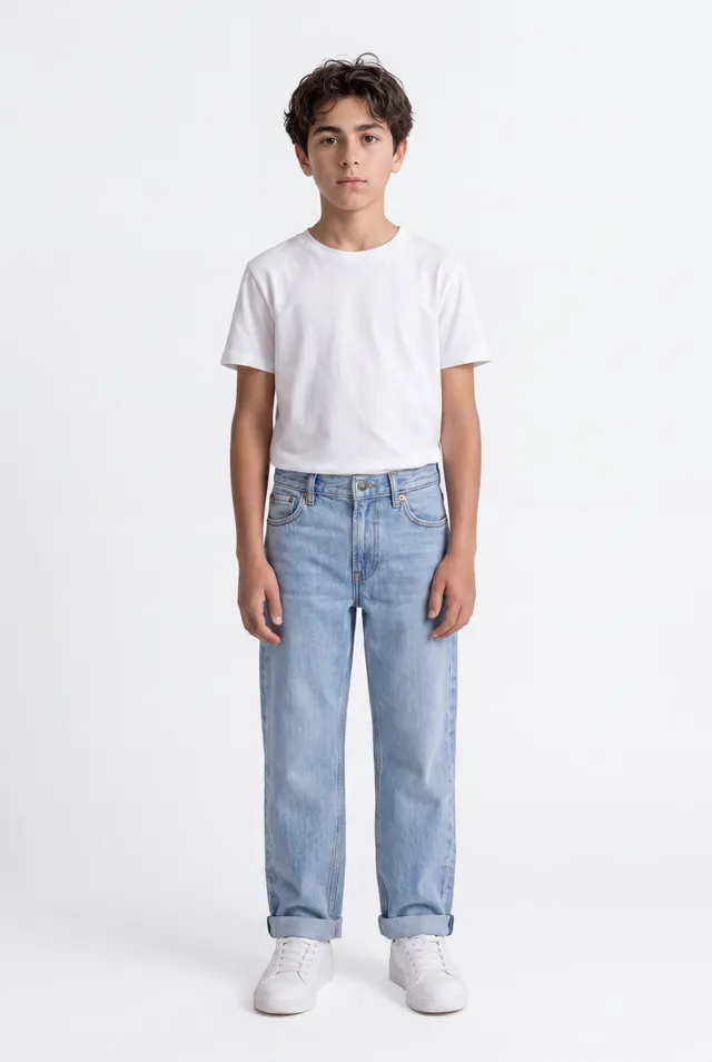 Teddy Smith Dad Pant JR Fripp/Indigo Clair jean garçon coton