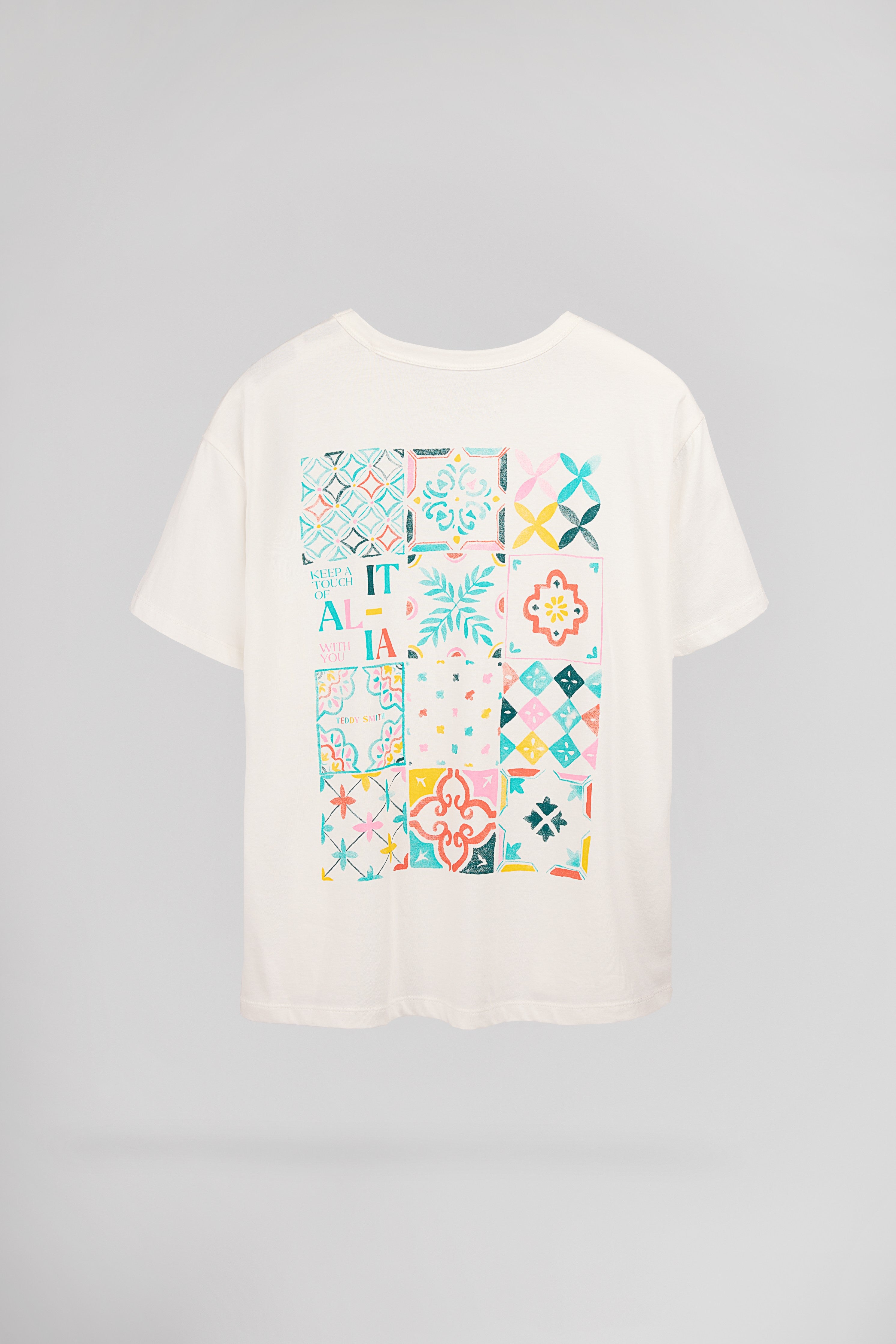 Teddy Smith T-Mosaique MC t-shirt oversize blanc coton