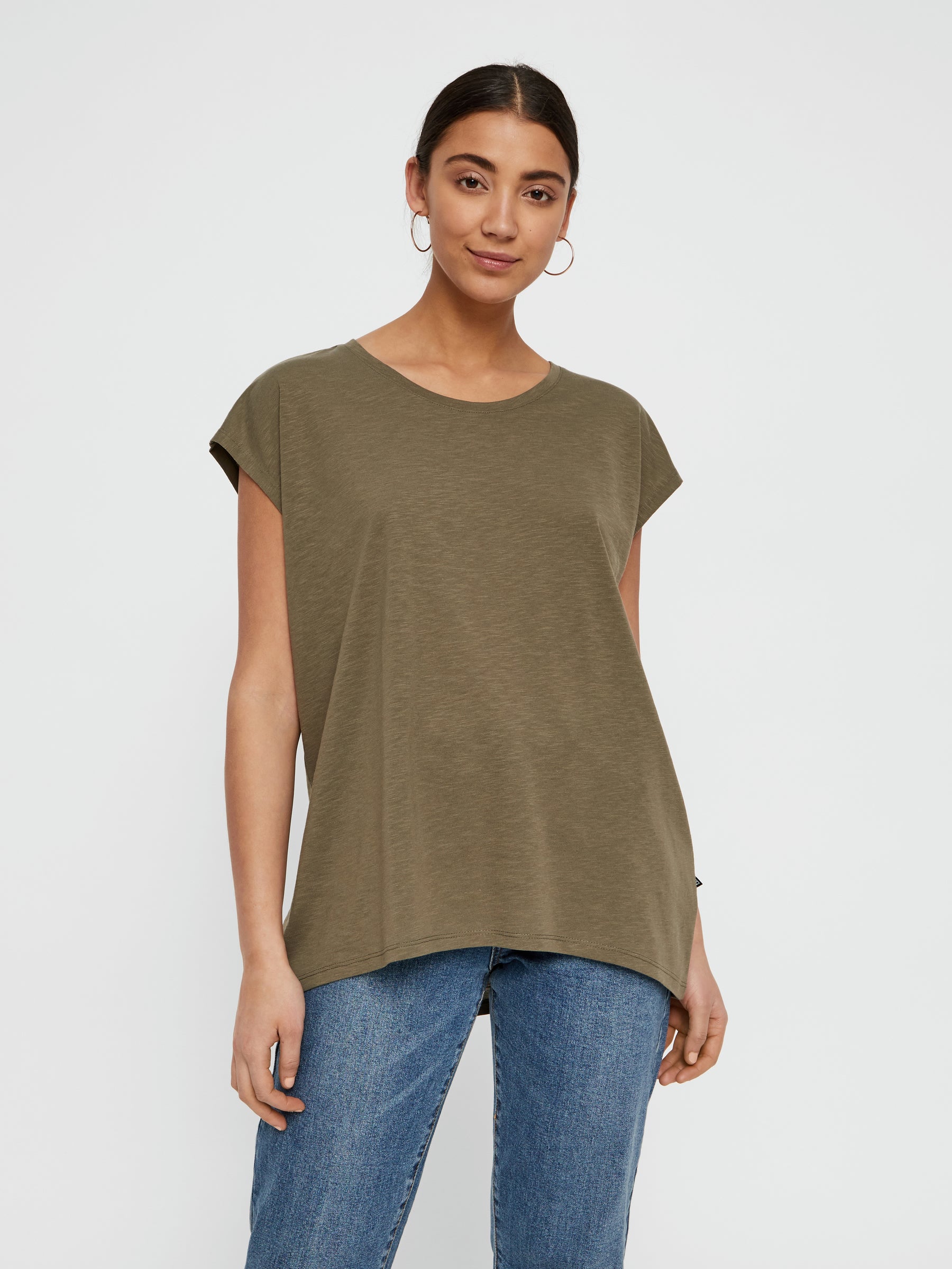 Noisy May t-shirt oversize col rond dos long