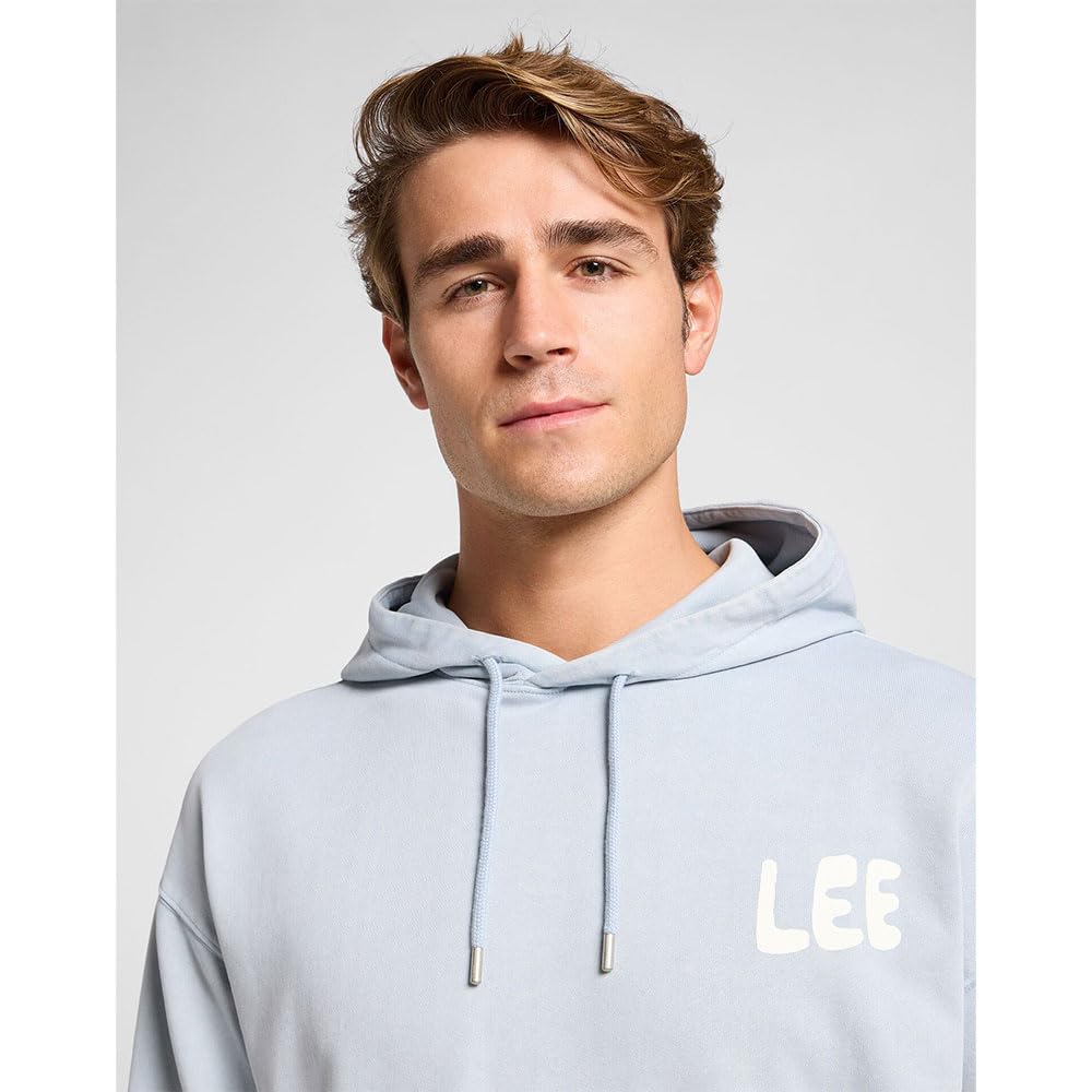 Lee Relaxed Graphic Hoodie sweat homme gris béton M