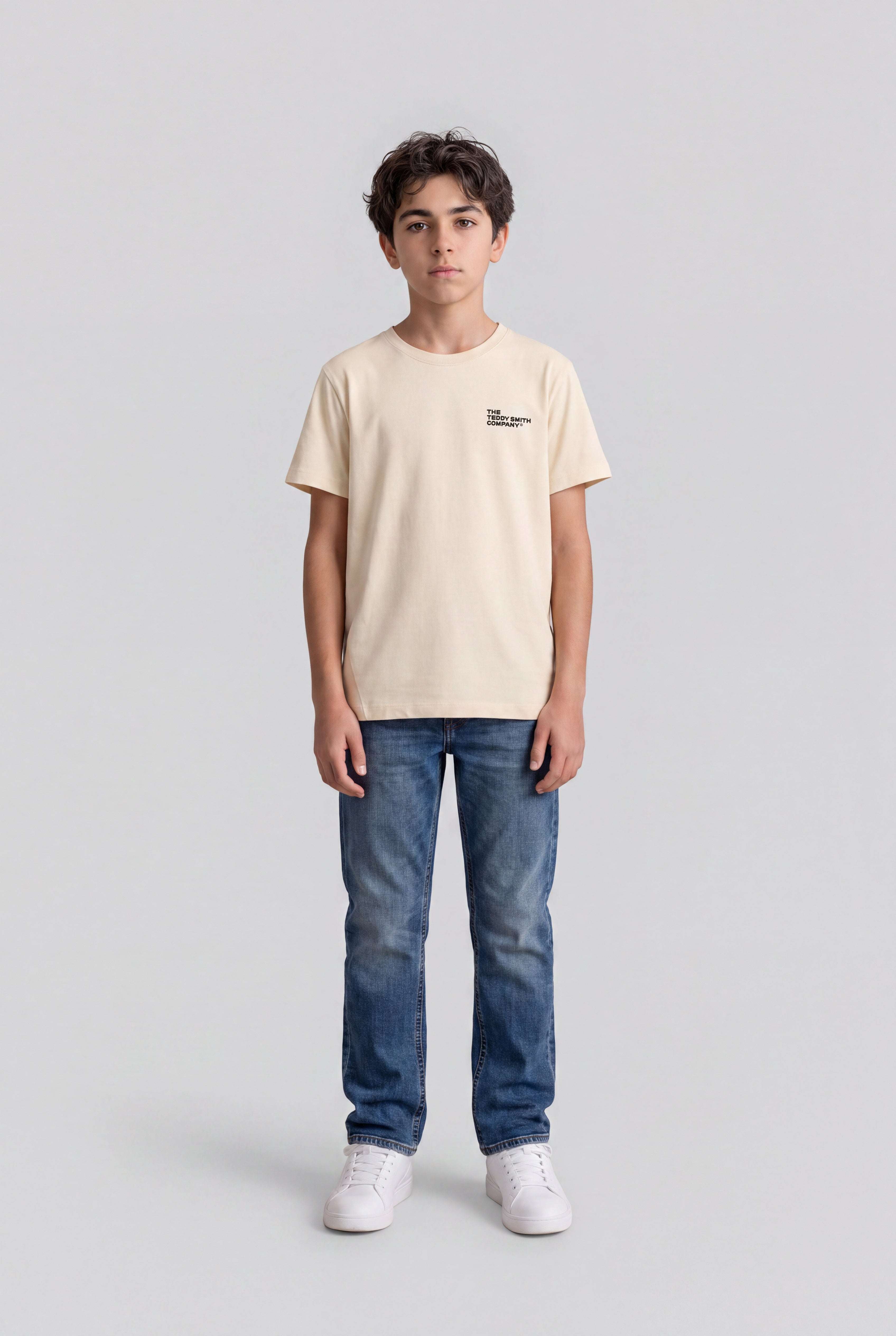 Teddy Smith T-Company t-shirt cream ajusté garçon