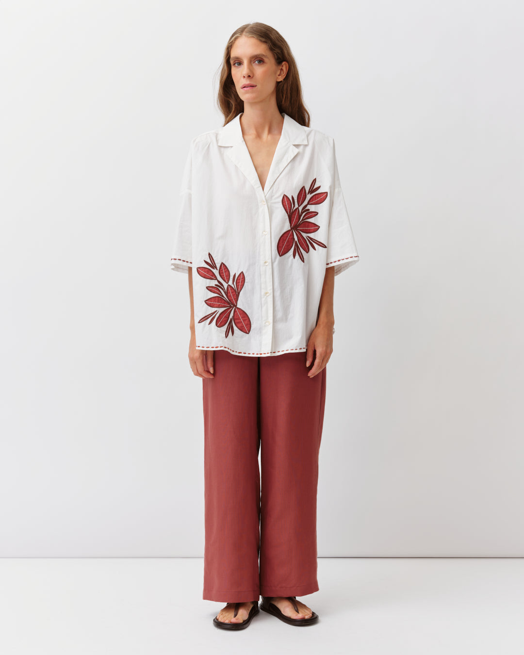 DIEGA CLARAO chemise rouge blanc floral