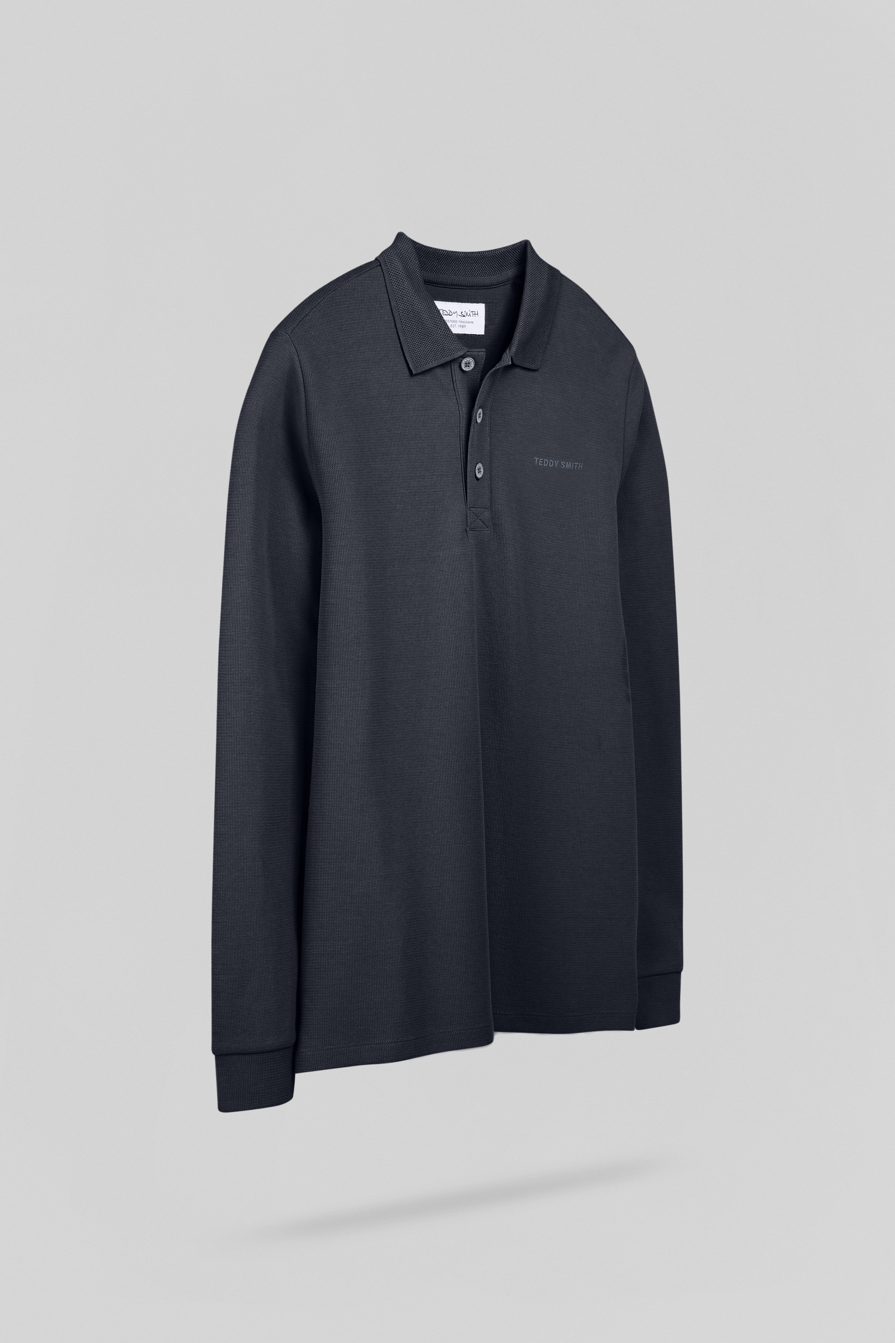 Teddy Smith P-Joel ML polo manches longues gris météore coton