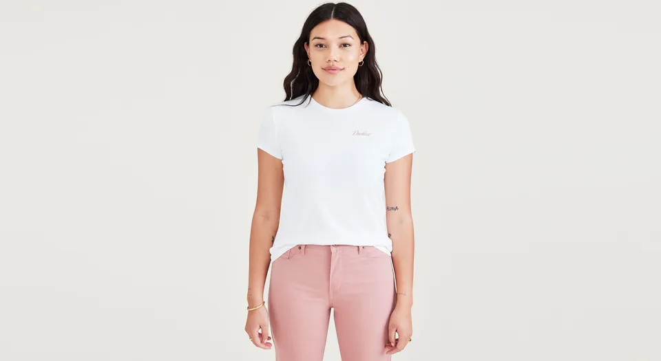 Dockers t-shirt femme graphic slim blanc recyclé