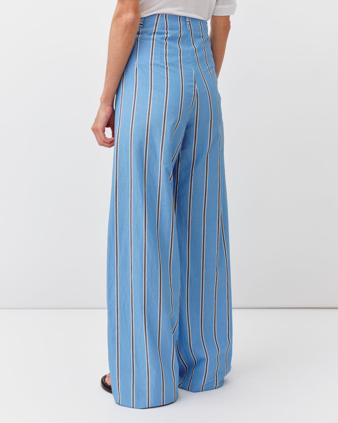Diega Pirano pantalon bleu chocolat 7/8
