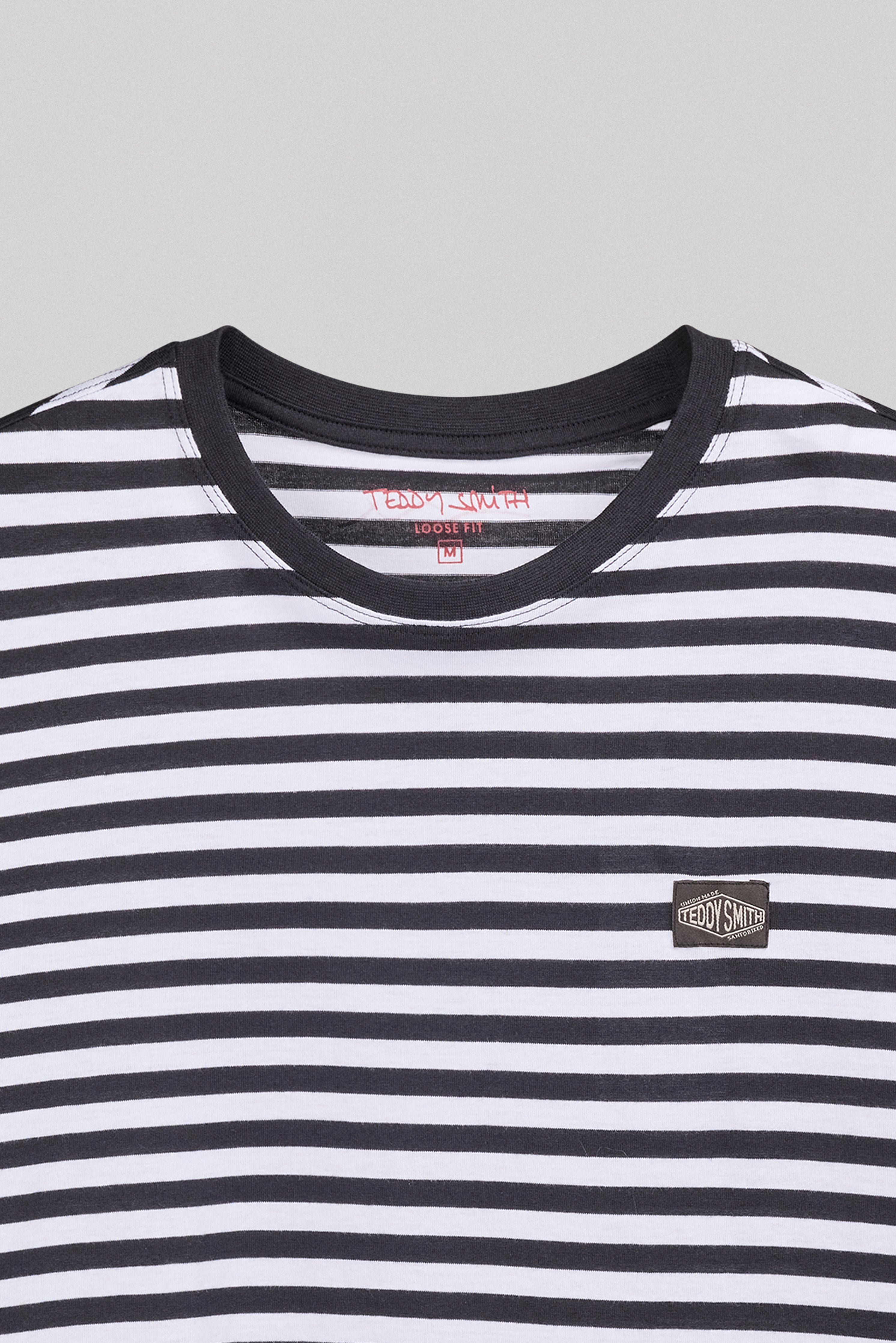 Teddy Smith T-Stry t-shirt ample bleu marine rayé