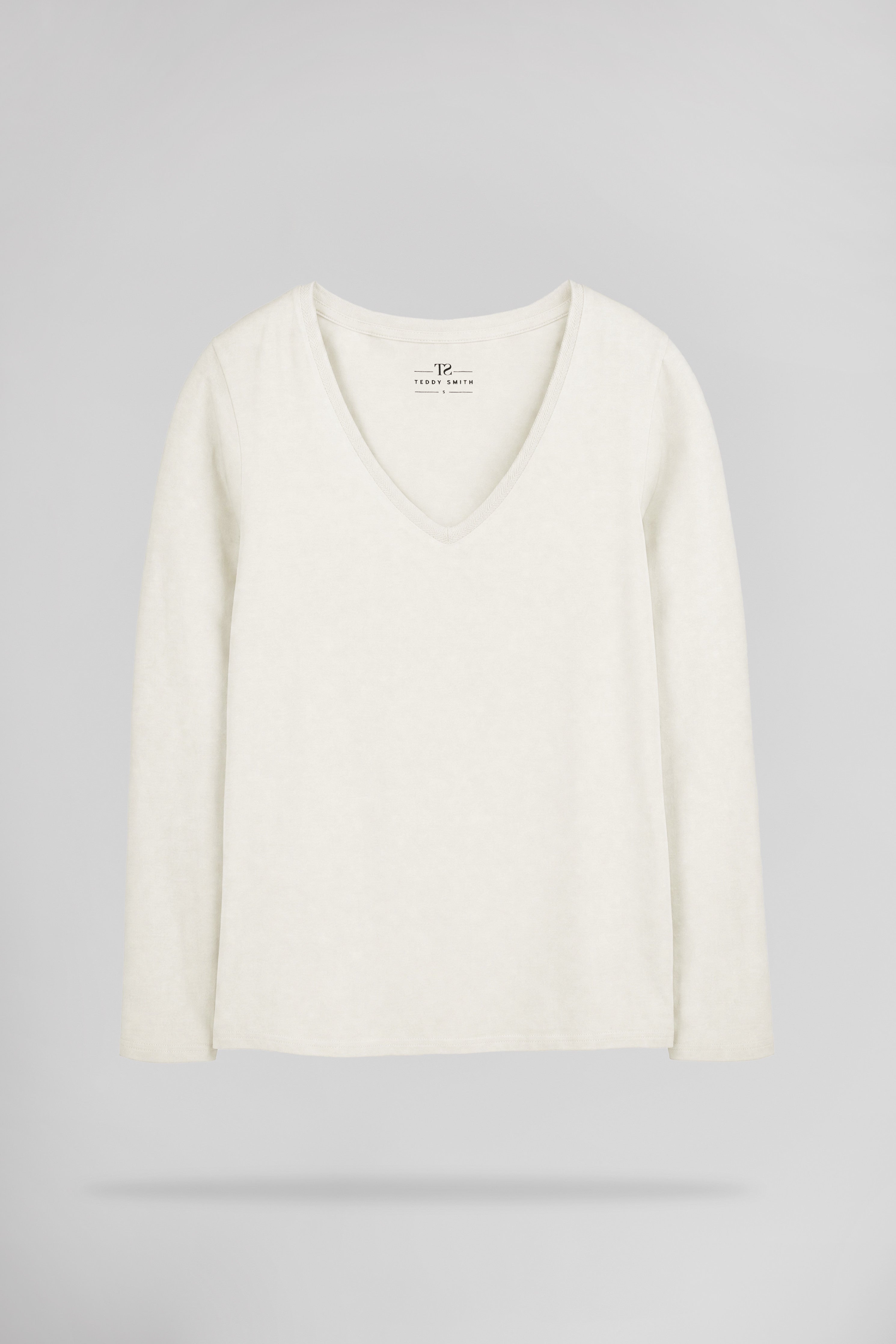Teddy Smith T-Miana t-shirt blanc col V manches longues