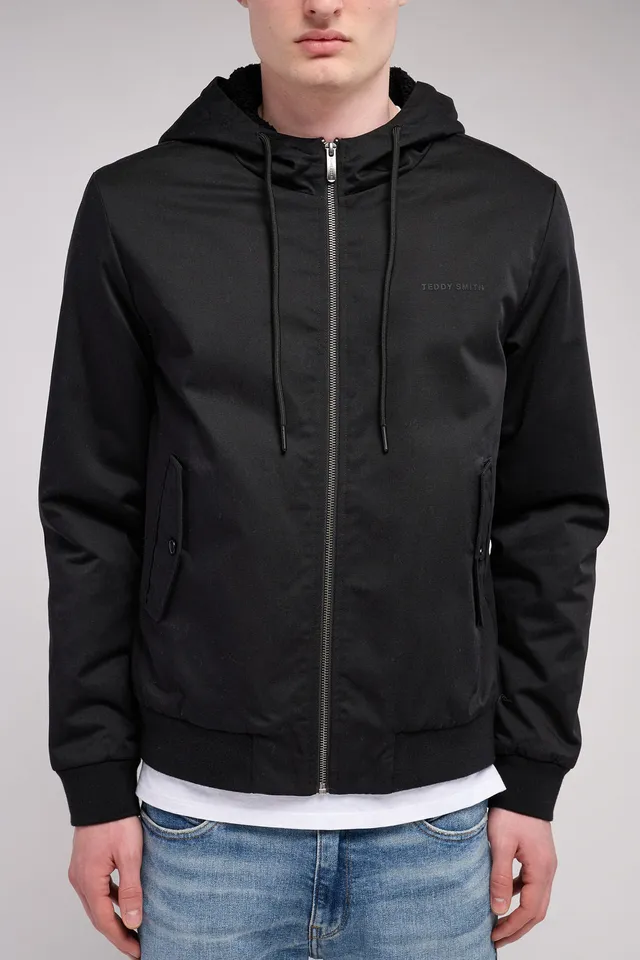 Teddy Smith B-Sanson blouson capuche noir sherpa