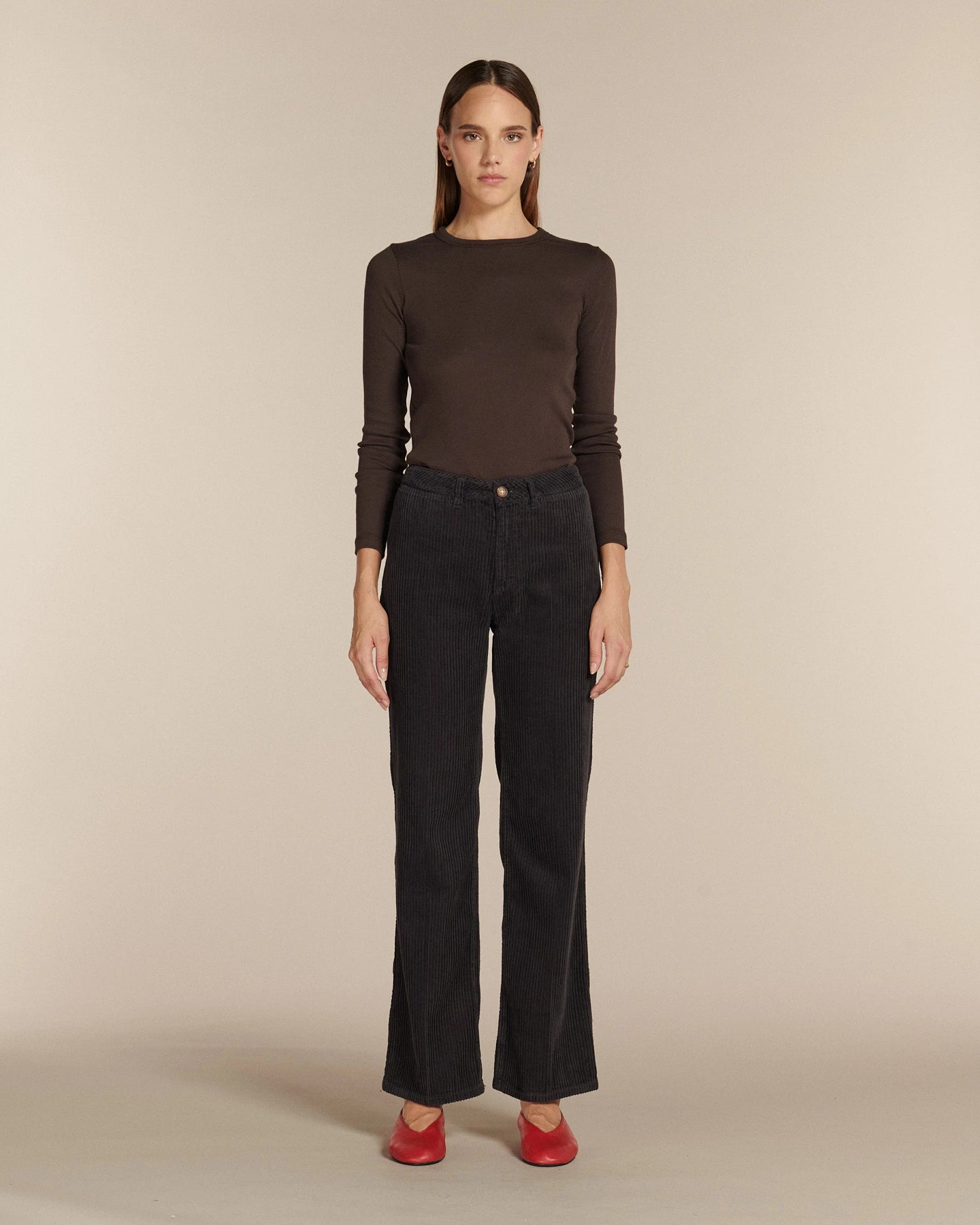 Labdip Swann Trendy Corduroy Truffle pantalon velours taille haute