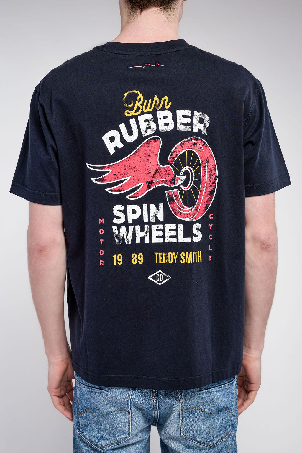 Teddy Smith T-Rubber MC t-shirt dark navy ample vintage