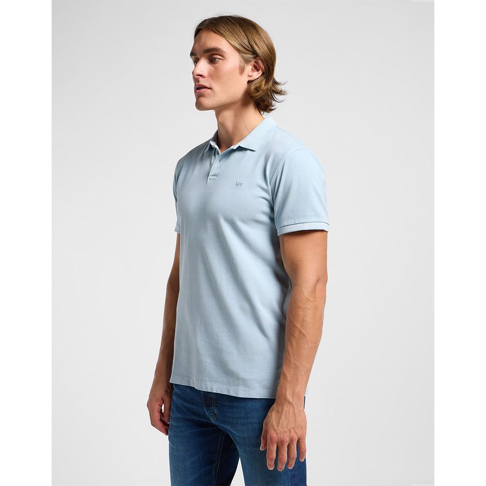 Lee Garment Dye Polo homme Gris Béton coton