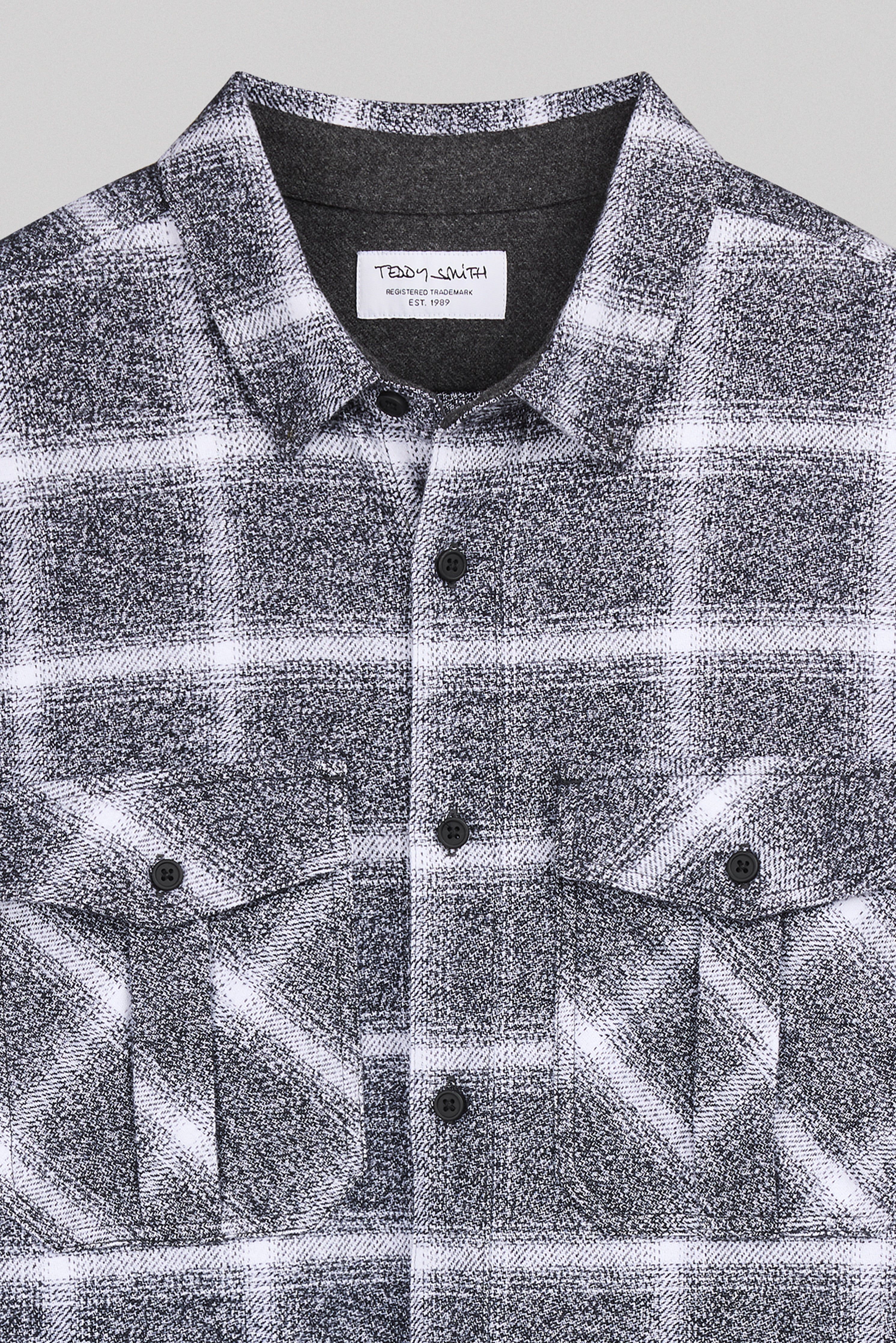 Teddy Smith C-Peak chemise carreaux homme mélange black coton