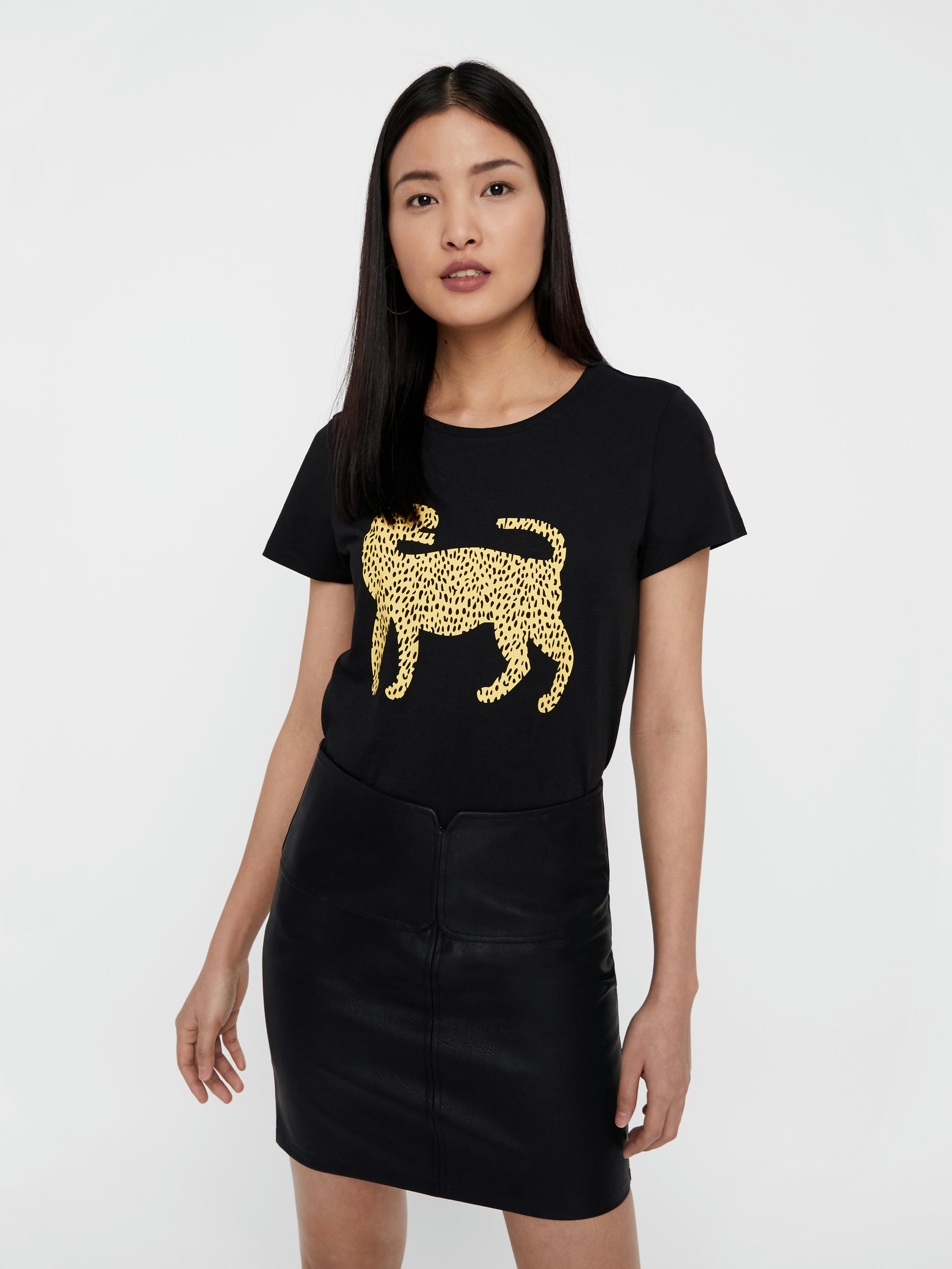 Noisy May t-shirt manches courtes col rond tigre