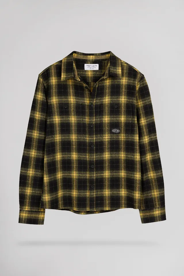 Teddy Smith C-Antho ML Jr chemise flanelle olive garçon