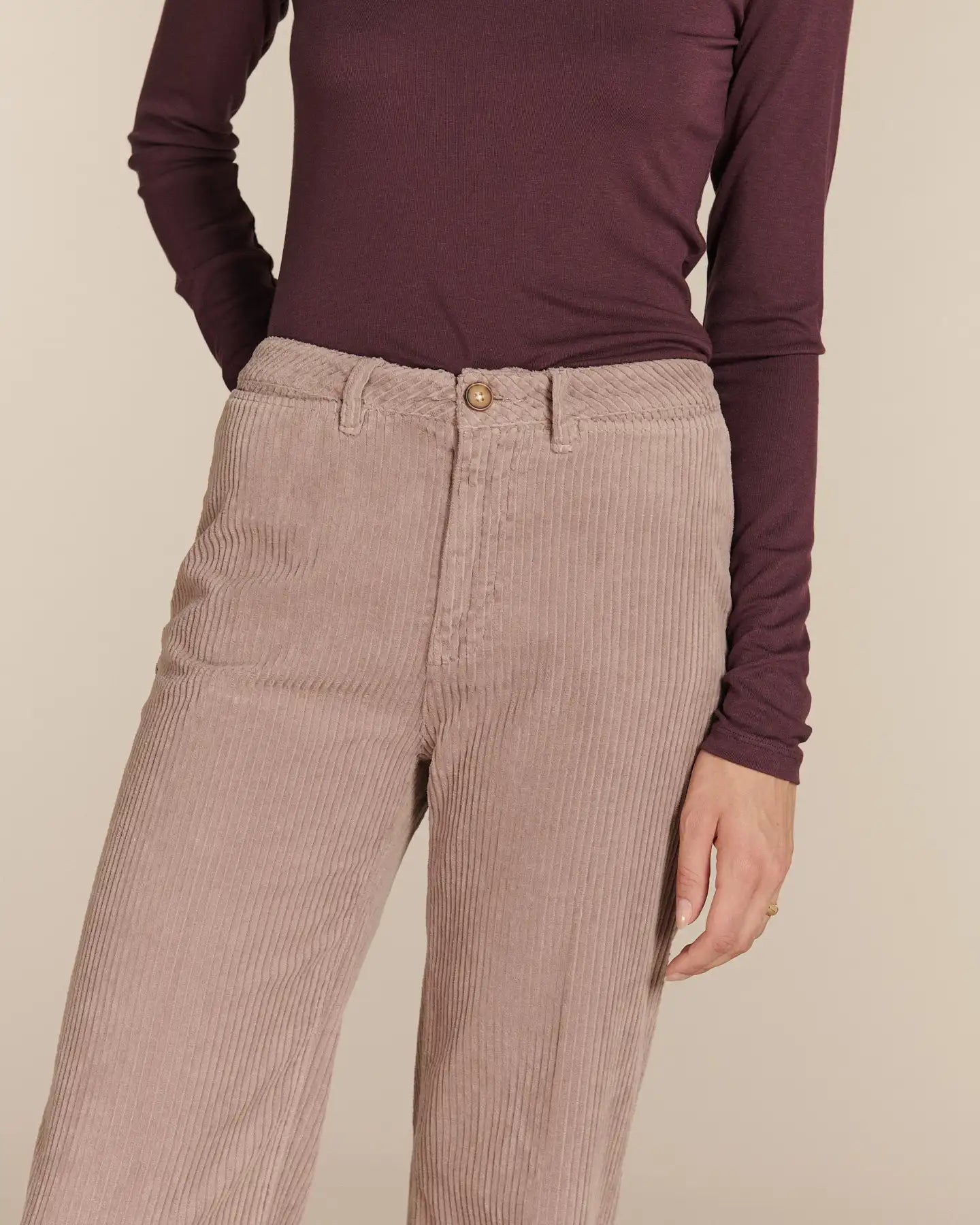 Labdip Swann Trendy Corduroy pantalon velours wisteria taille haute