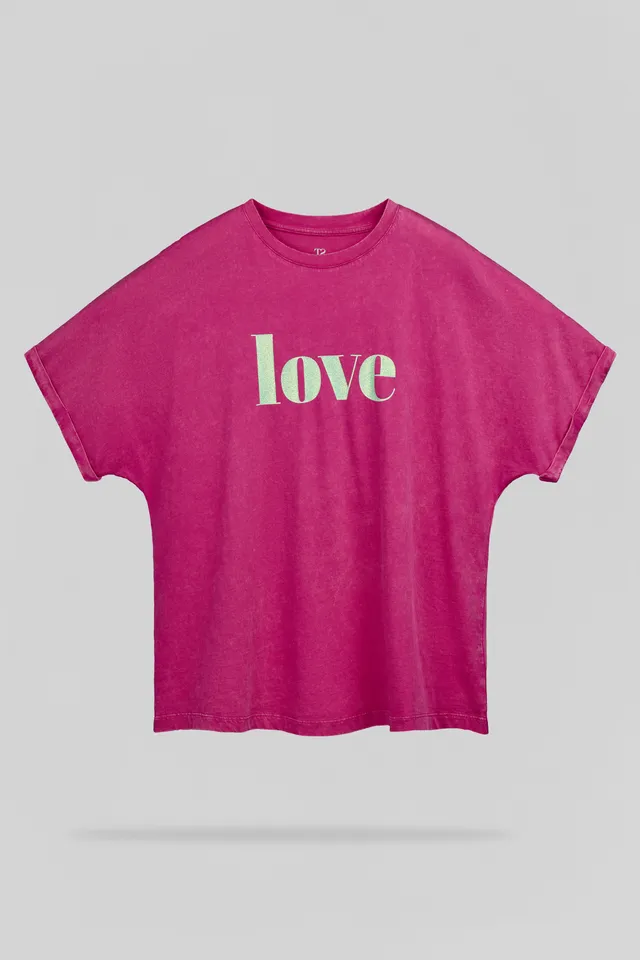 Teddy Smith T-Gli t-shirt oversize Fushia taille XXS